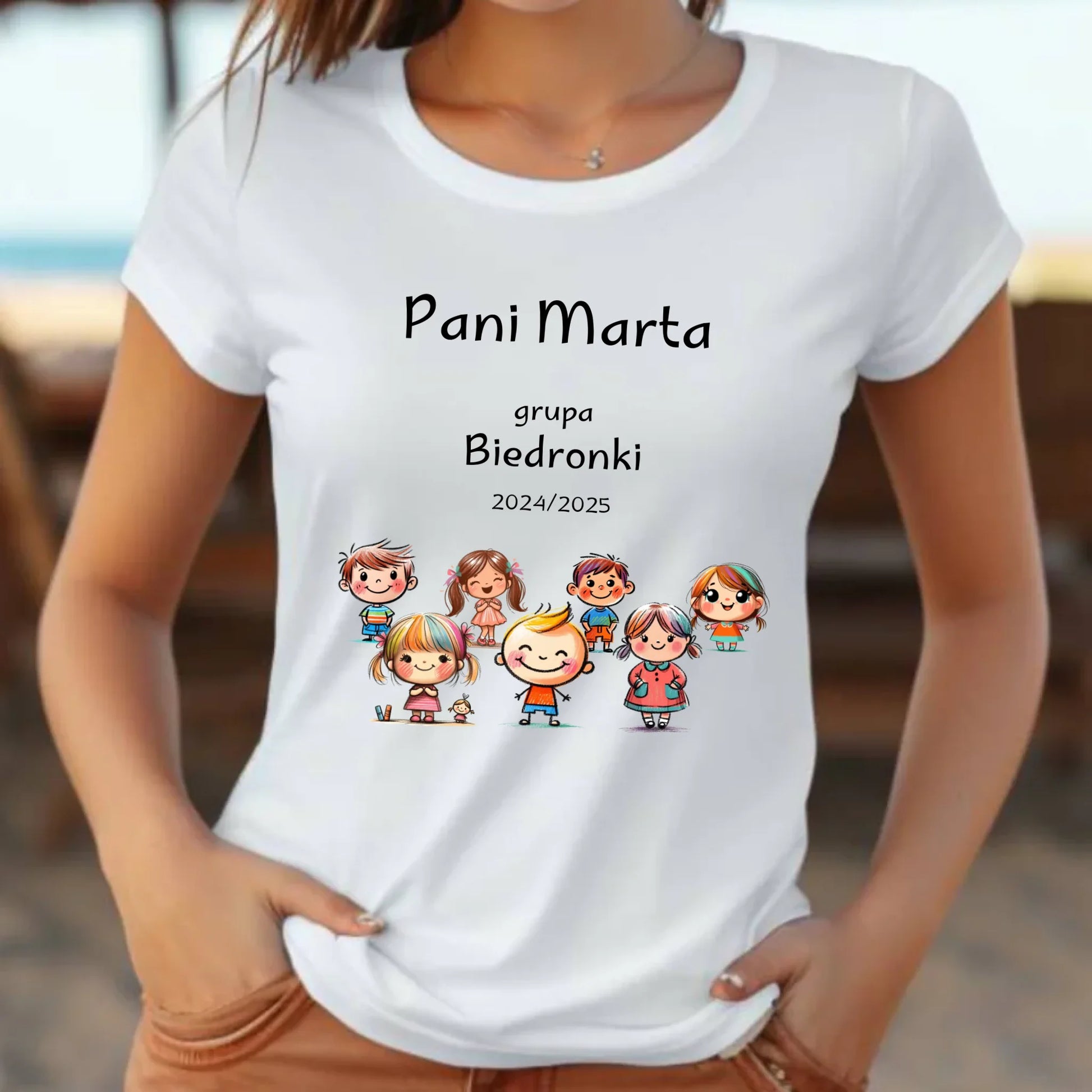 Koszulka damska dla nauczycielki - przedszkolanki - Grupa przedszkolaków - personalizowana N03 - StoryCups.pl