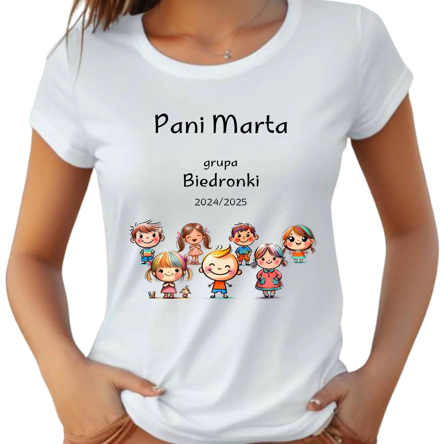 Koszulka damska dla nauczycielki - przedszkolanki - Grupa przedszkolaków - personalizowana N03 - StoryCups.pl