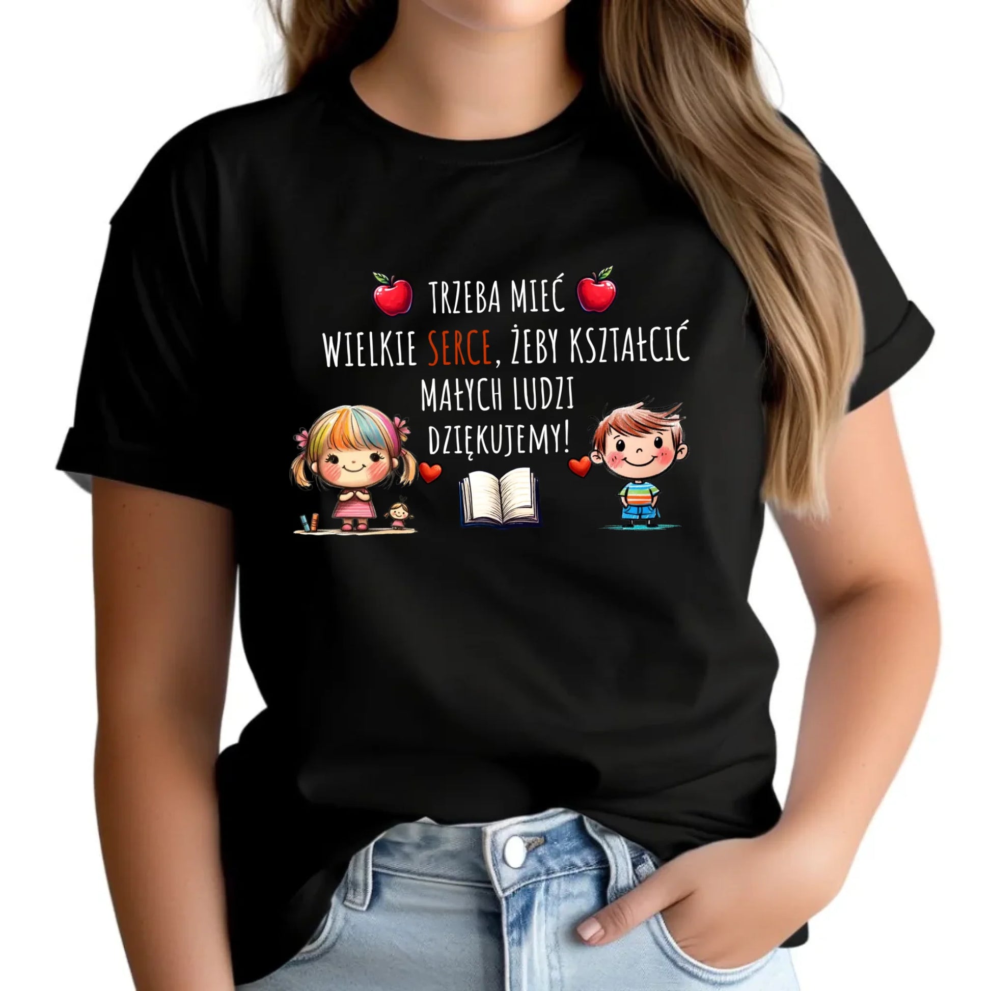 Koszulka damska dla nauczycielki - przedszkolanki - Trzeba mieć wielkie serce N70 - StoryCups.pl
