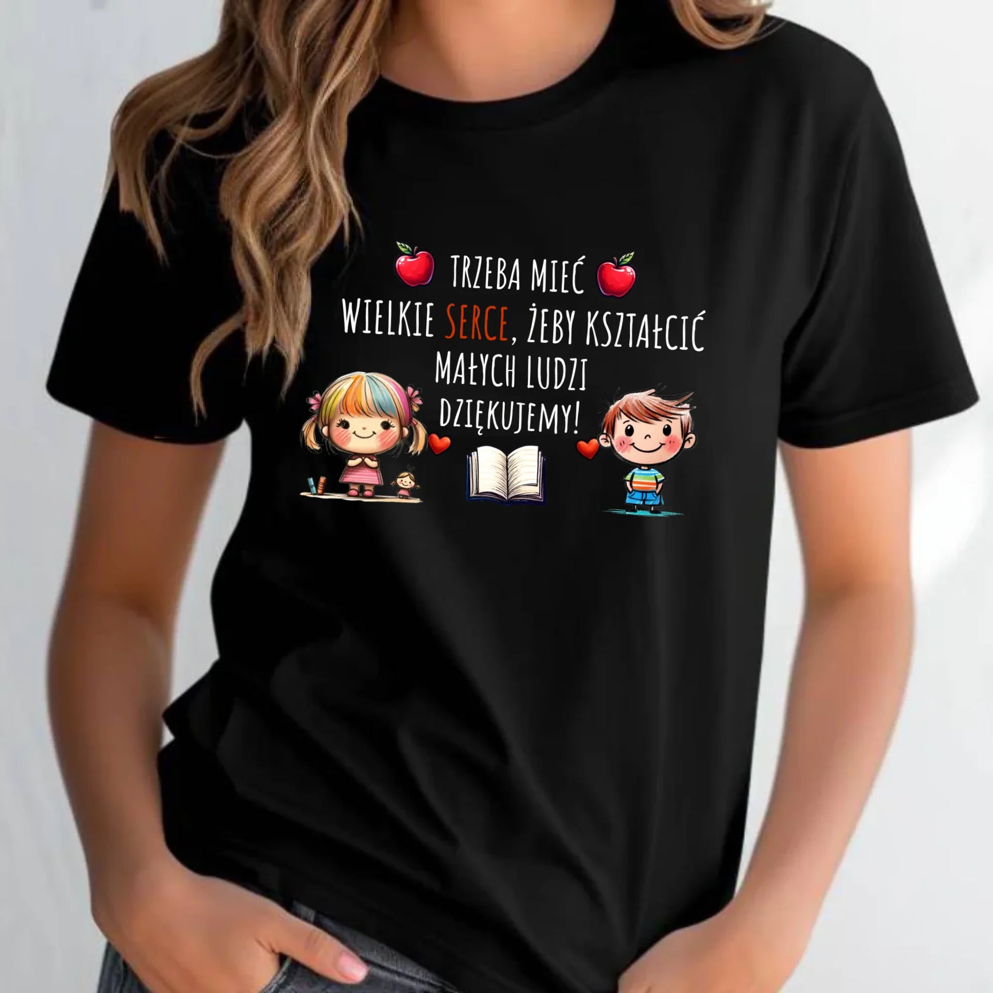 Koszulka damska dla nauczycielki - przedszkolanki - Trzeba mieć wielkie serce N70 - StoryCups.pl