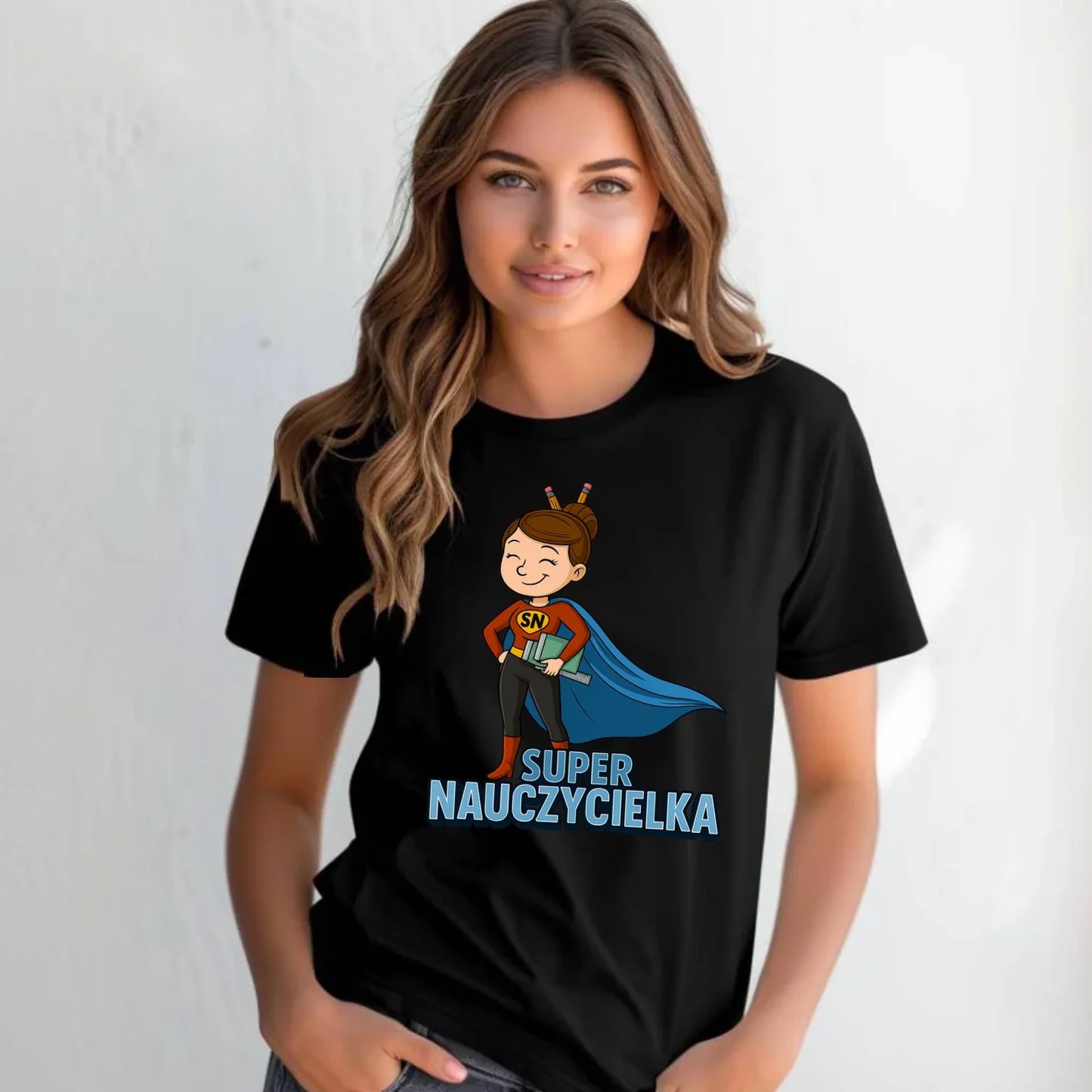 Koszulka damska dla nauczycielki - Super nauczycielka N08 - StoryCups.pl