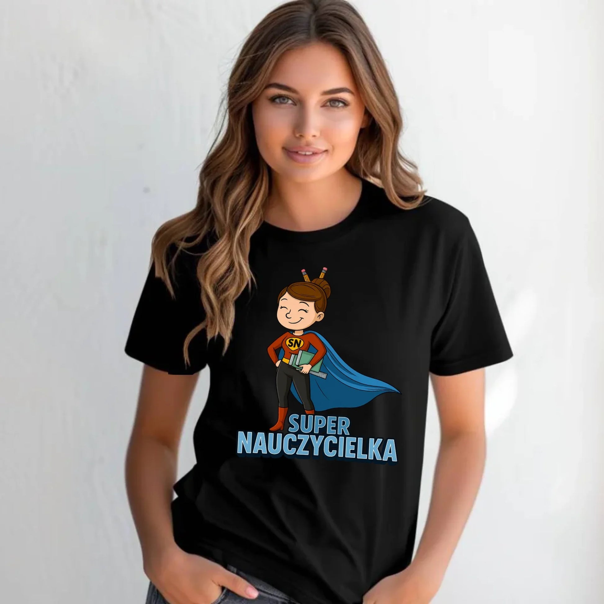 Koszulka damska dla nauczycielki - Super nauczycielka N08 - StoryCups.pl