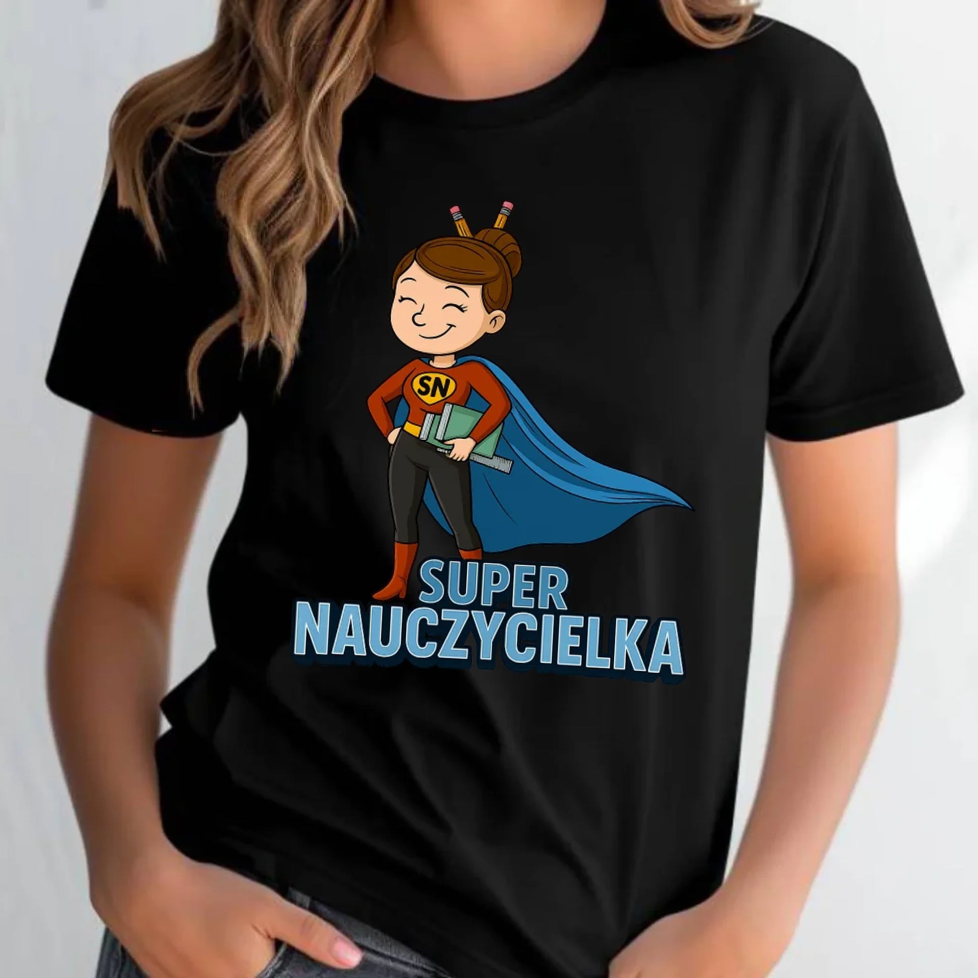 Koszulka damska dla nauczycielki - Super nauczycielka N08 - StoryCups.pl