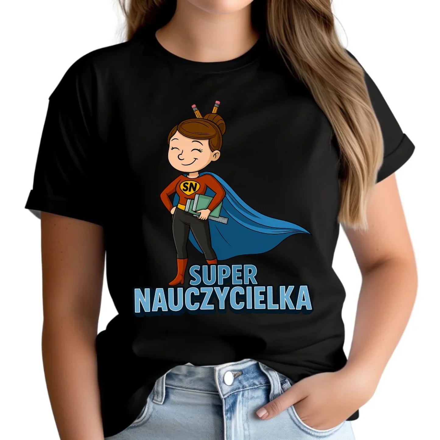 Koszulka damska dla nauczycielki - Super nauczycielka N08 - StoryCups.pl