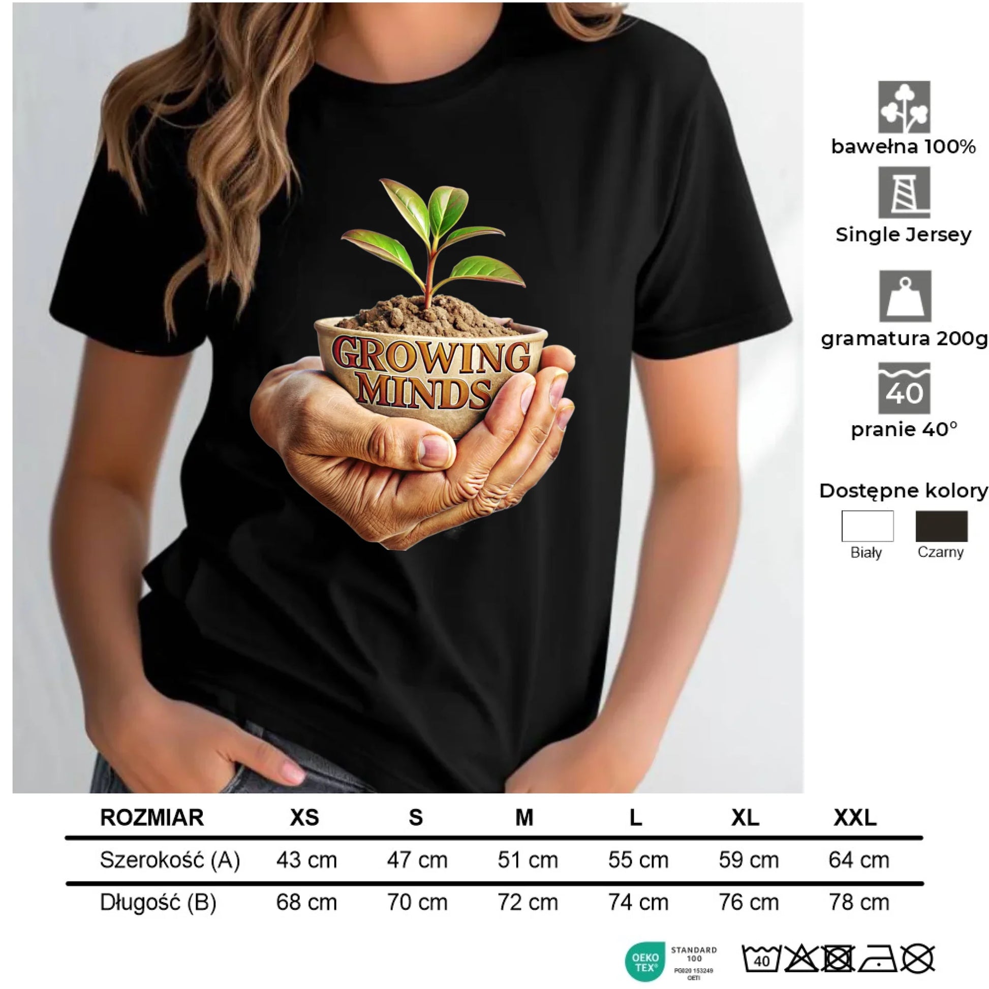 Koszulka damska dla nauczycielki - Growing minds N15 - StoryCups.pl