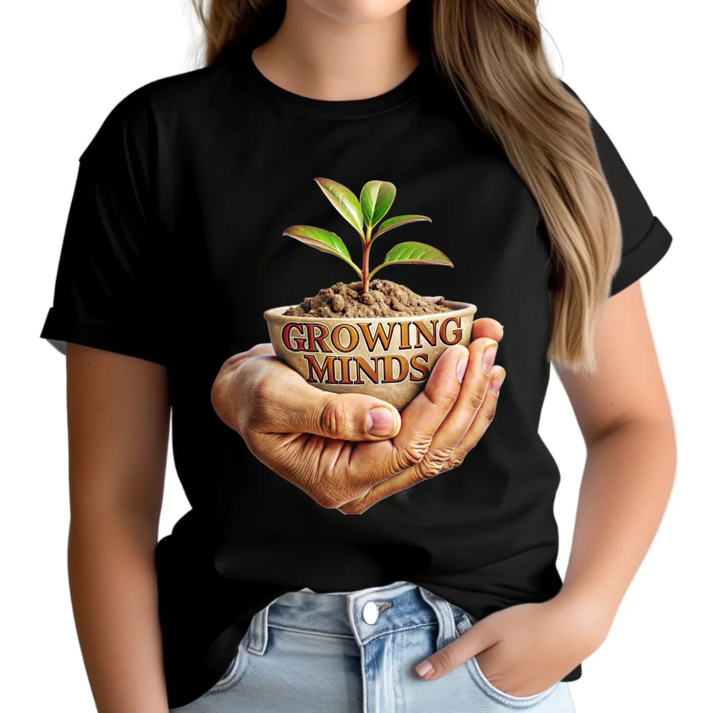 Koszulka damska dla nauczycielki - Growing minds N15 - StoryCups.pl