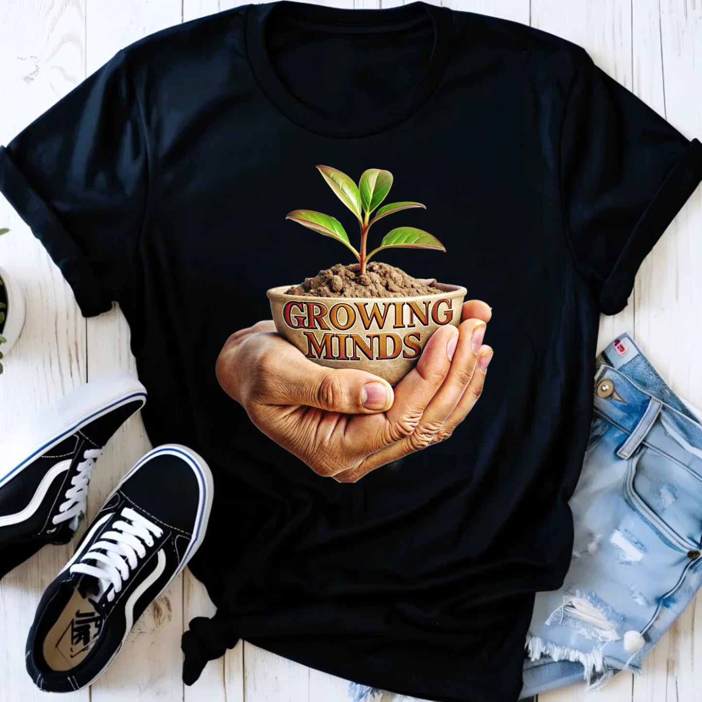 Koszulka damska dla nauczycielki - Growing minds N15 - StoryCups.pl