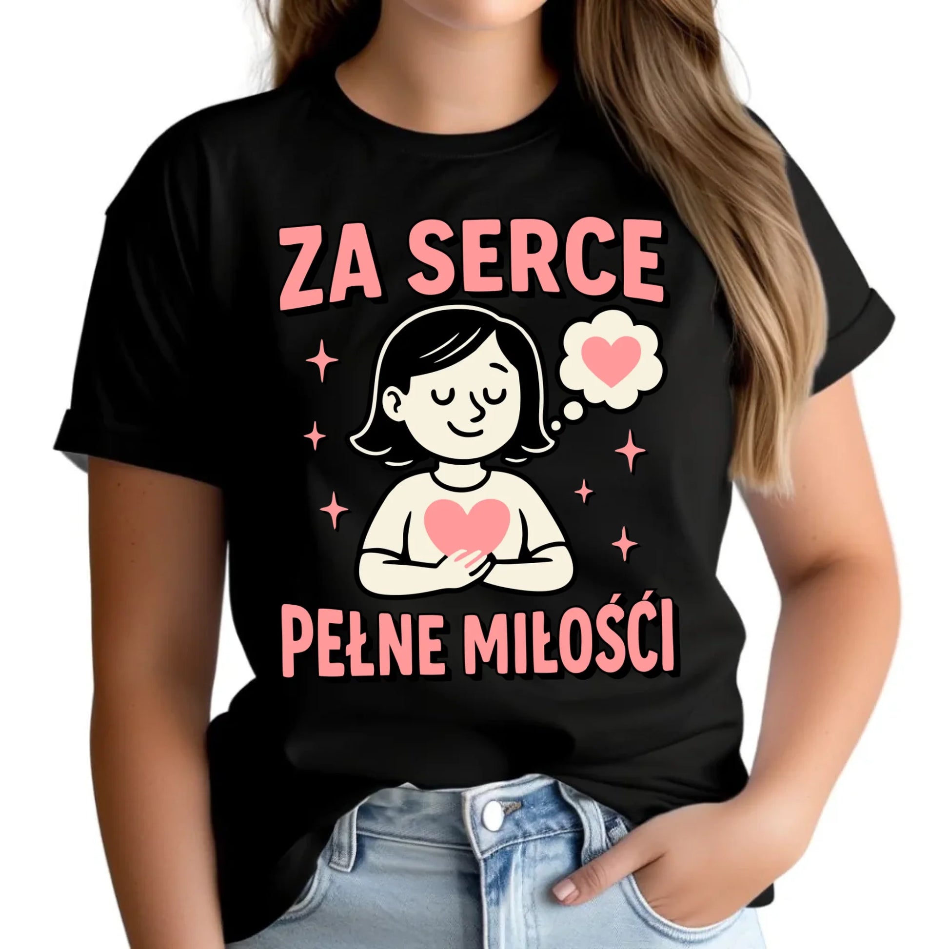 Koszulka damska dla nauczycielki - przedszkolanki - Za serce pełne miłości N17 - StoryCups.pl