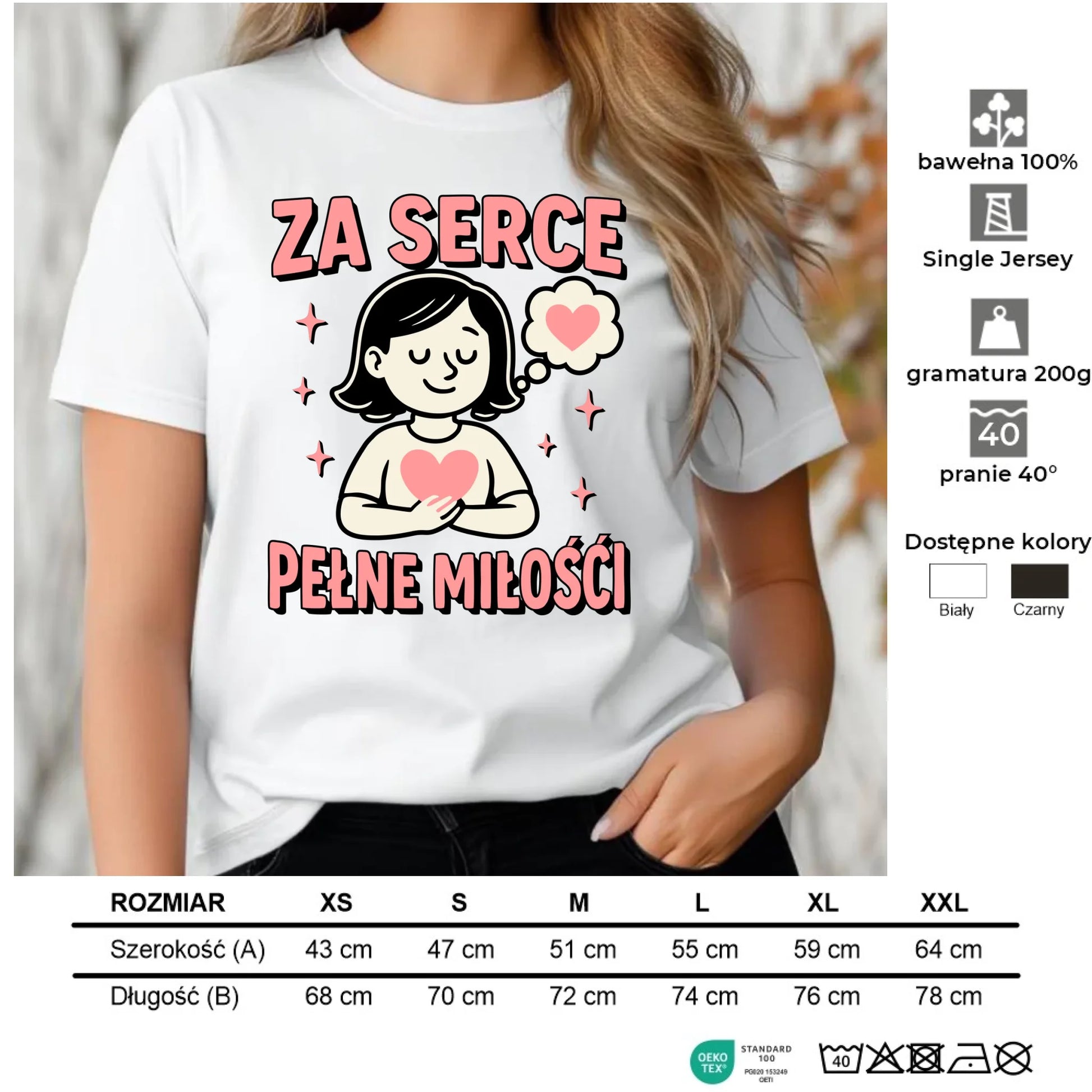 Koszulka damska dla nauczycielki - przedszkolanki - Za serce pełne miłości N17 - StoryCups.pl