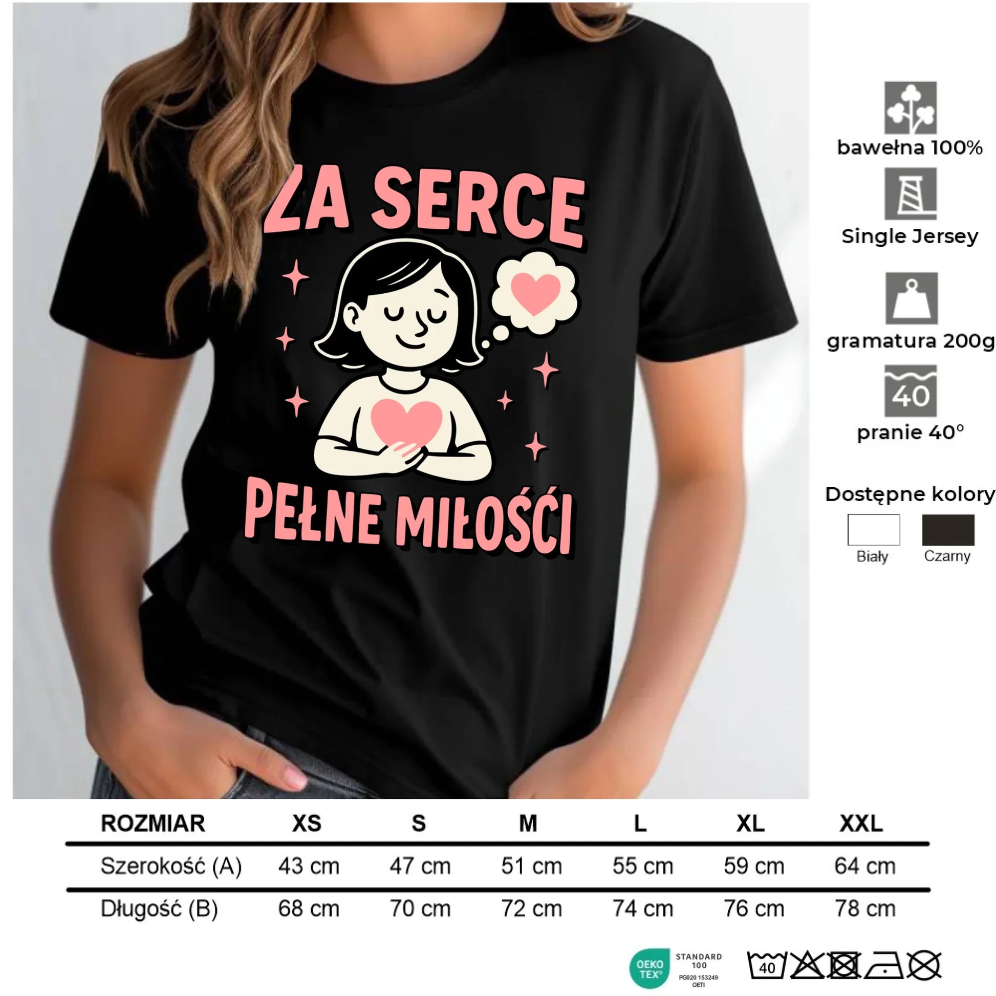 Koszulka damska dla nauczycielki - przedszkolanki - Za serce pełne miłości N17 - StoryCups.pl