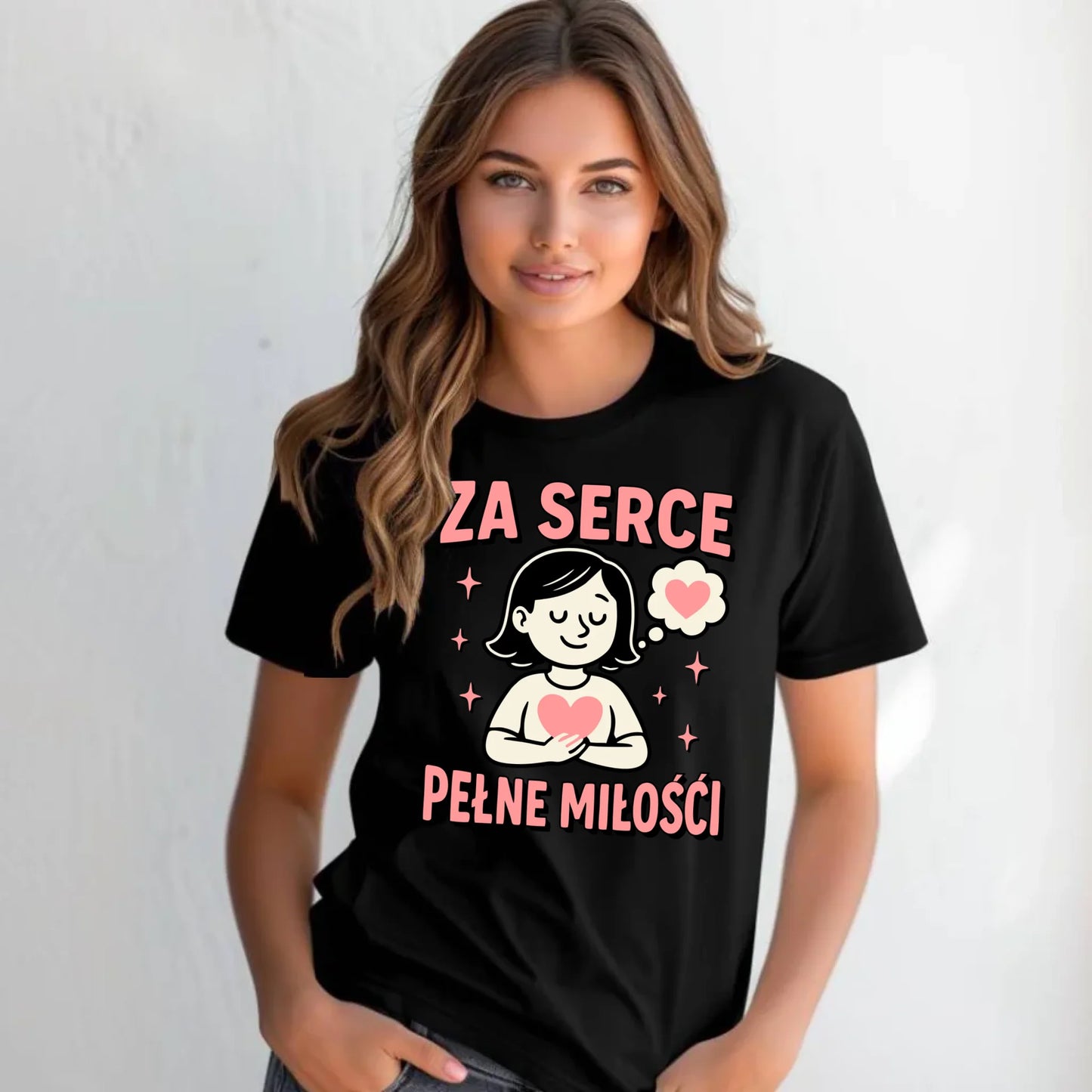 Koszulka damska dla nauczycielki - przedszkolanki - Za serce pełne miłości N17 - StoryCups.pl