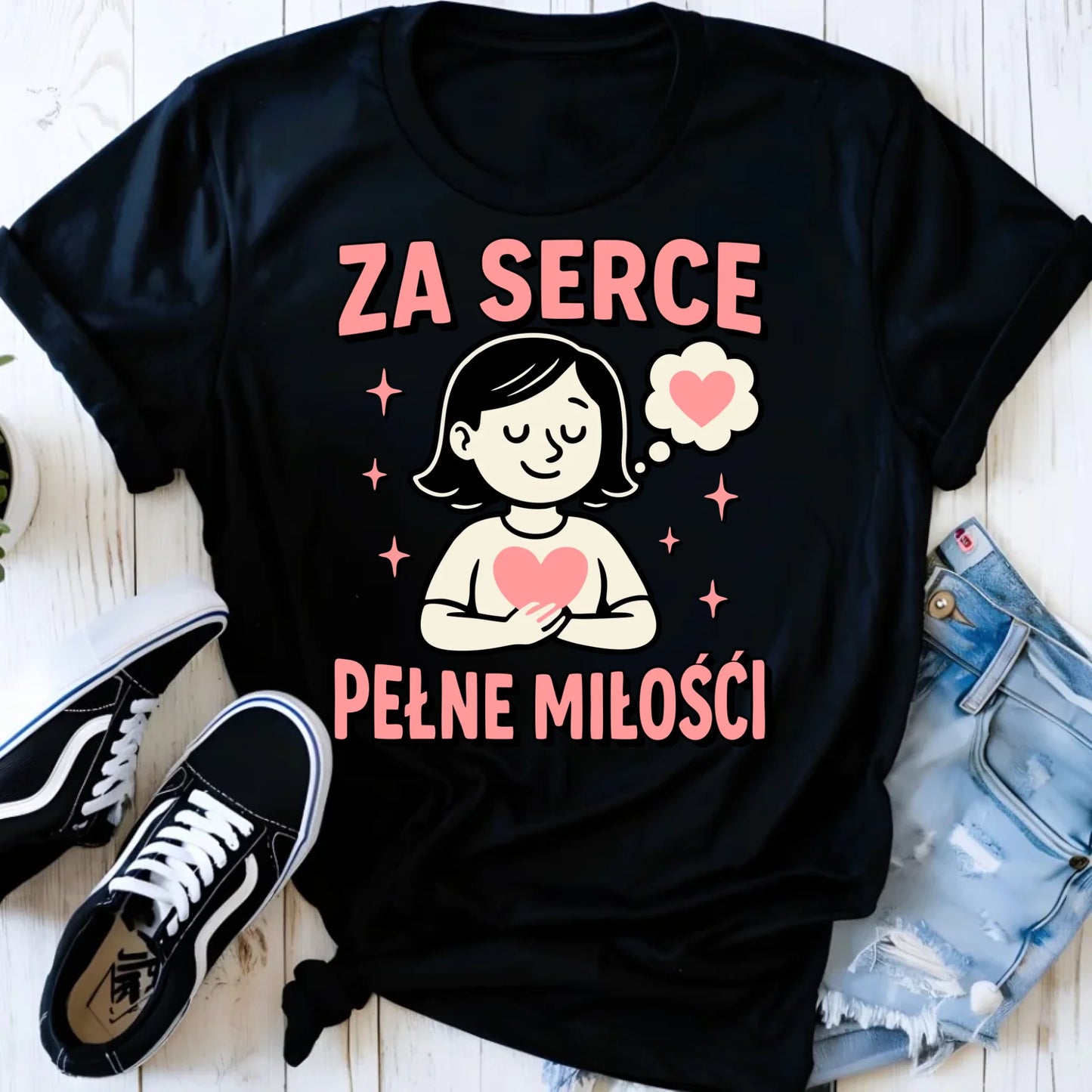 Koszulka damska dla nauczycielki - przedszkolanki - Za serce pełne miłości N17 - StoryCups.pl