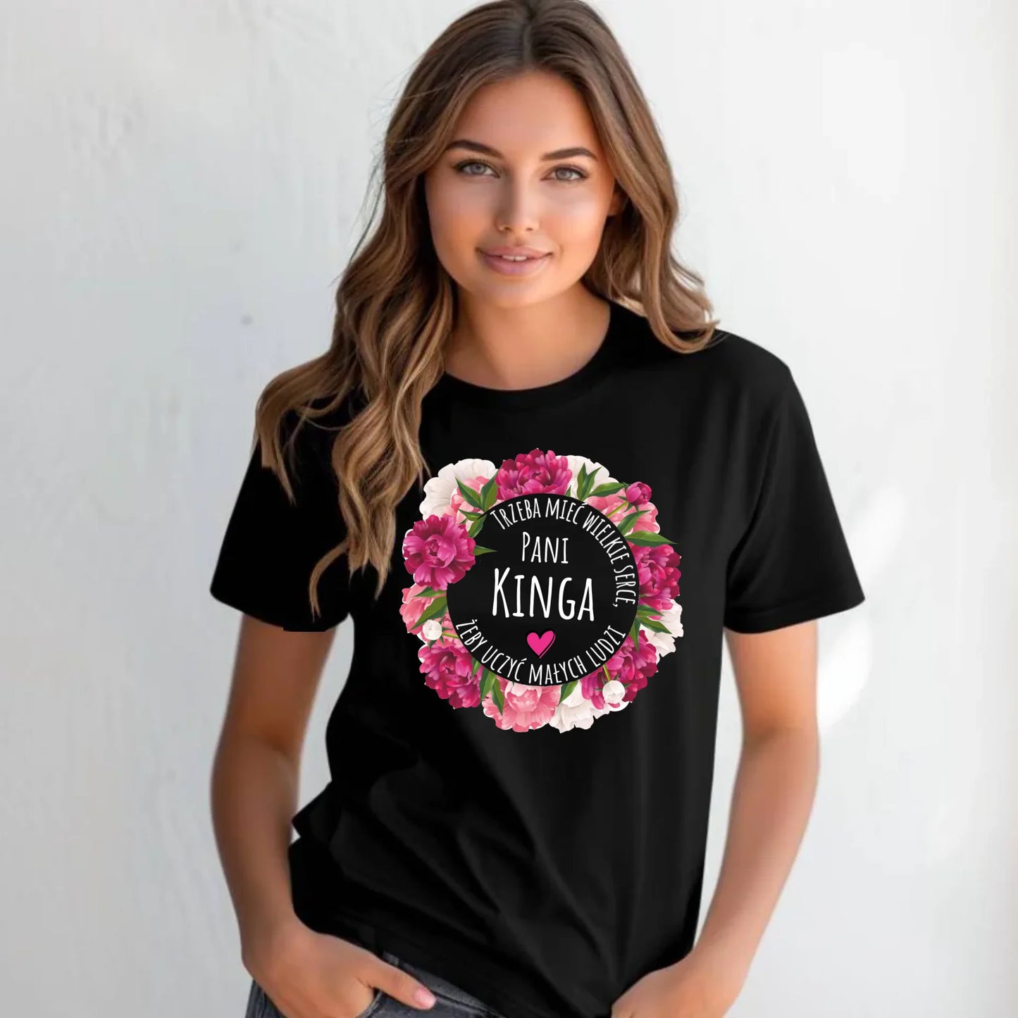 Koszulka damska dla nauczycielki - Trzeba mieć wielkie serce - personalizowana N18 - StoryCups.pl