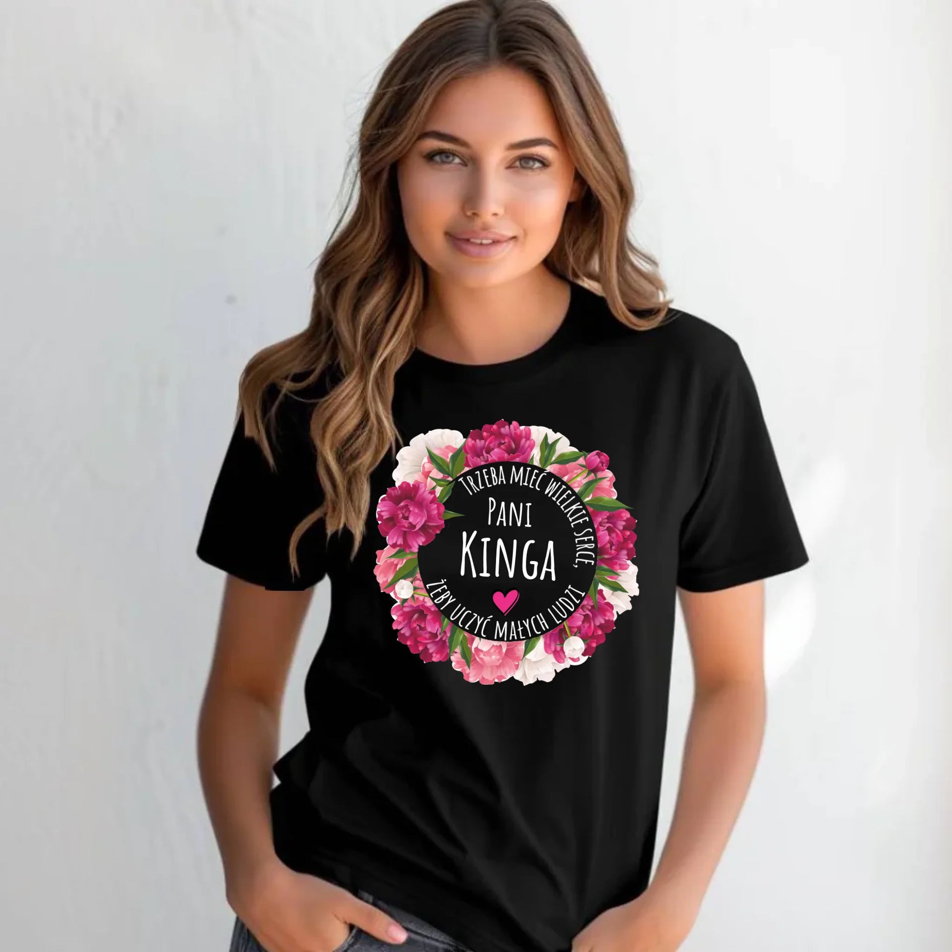 Koszulka damska dla nauczycielki - Trzeba mieć wielkie serce - personalizowana N18 - StoryCups.pl