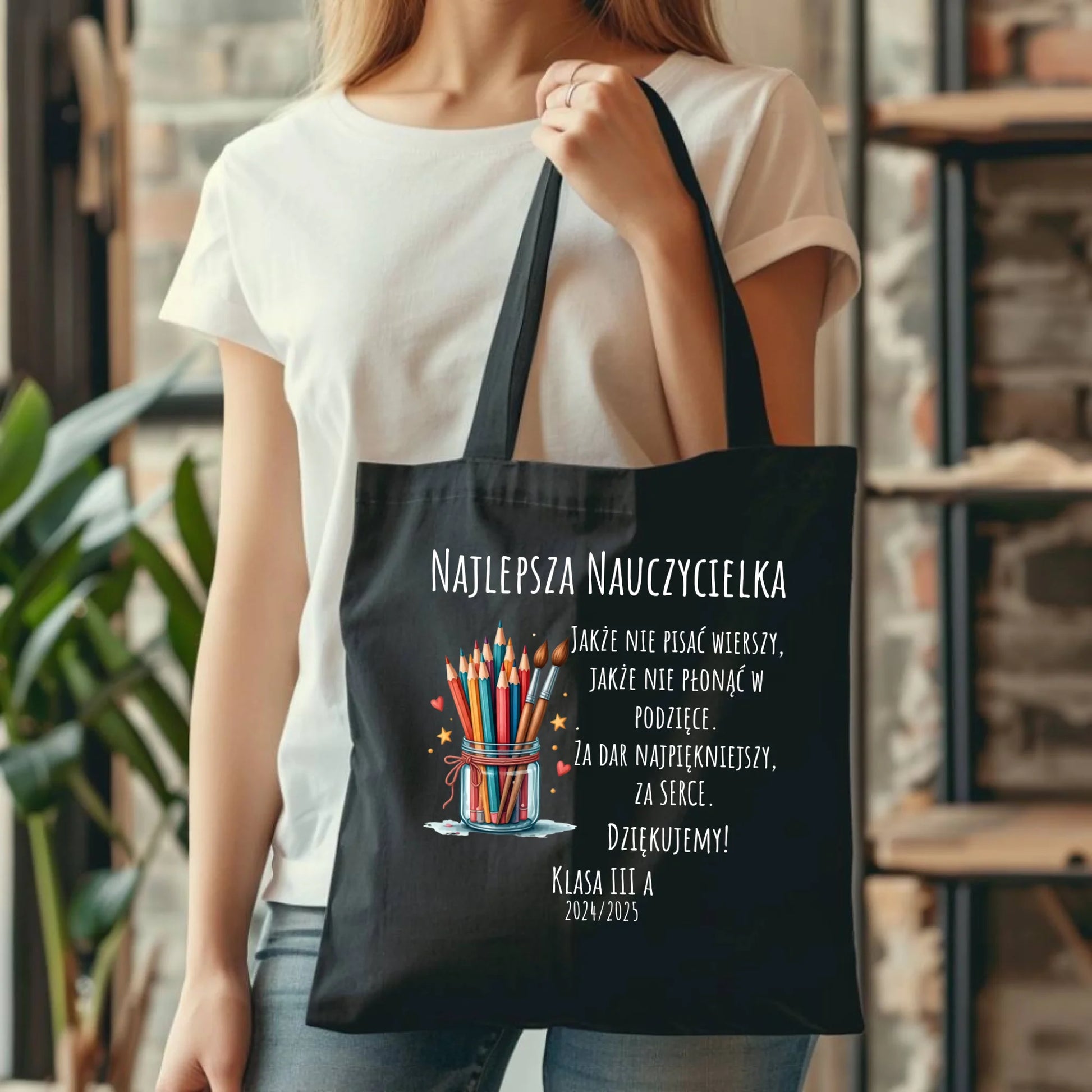 Torba dla nauczycielki - Najlepsza nauczycielka - Podziękowanie od klasy - personalizowana N20 - StoryCups.pl