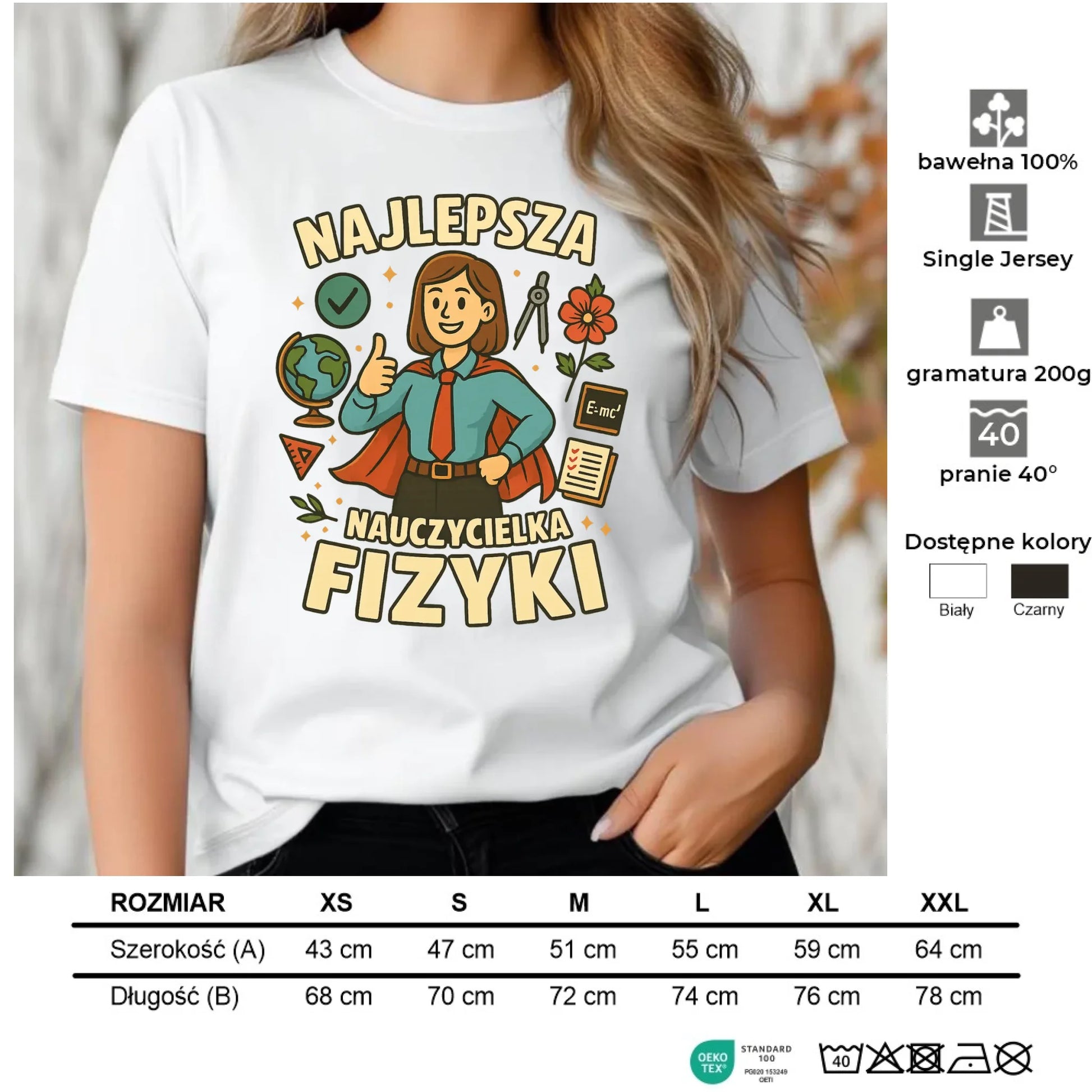 Koszulka damska dla nauczycielki - Najlepsza nauczycielka fizyki N23 - StoryCups.pl