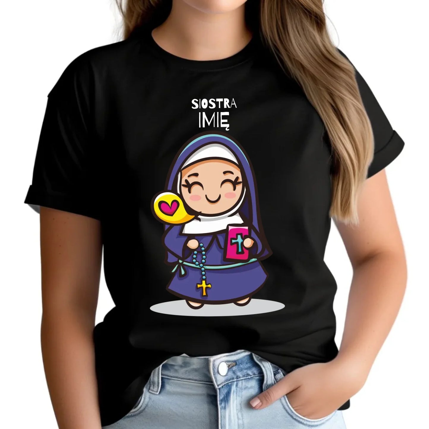 Koszulka damska dla siostry zakonnej - personalizowana N30 - StoryCups.pl