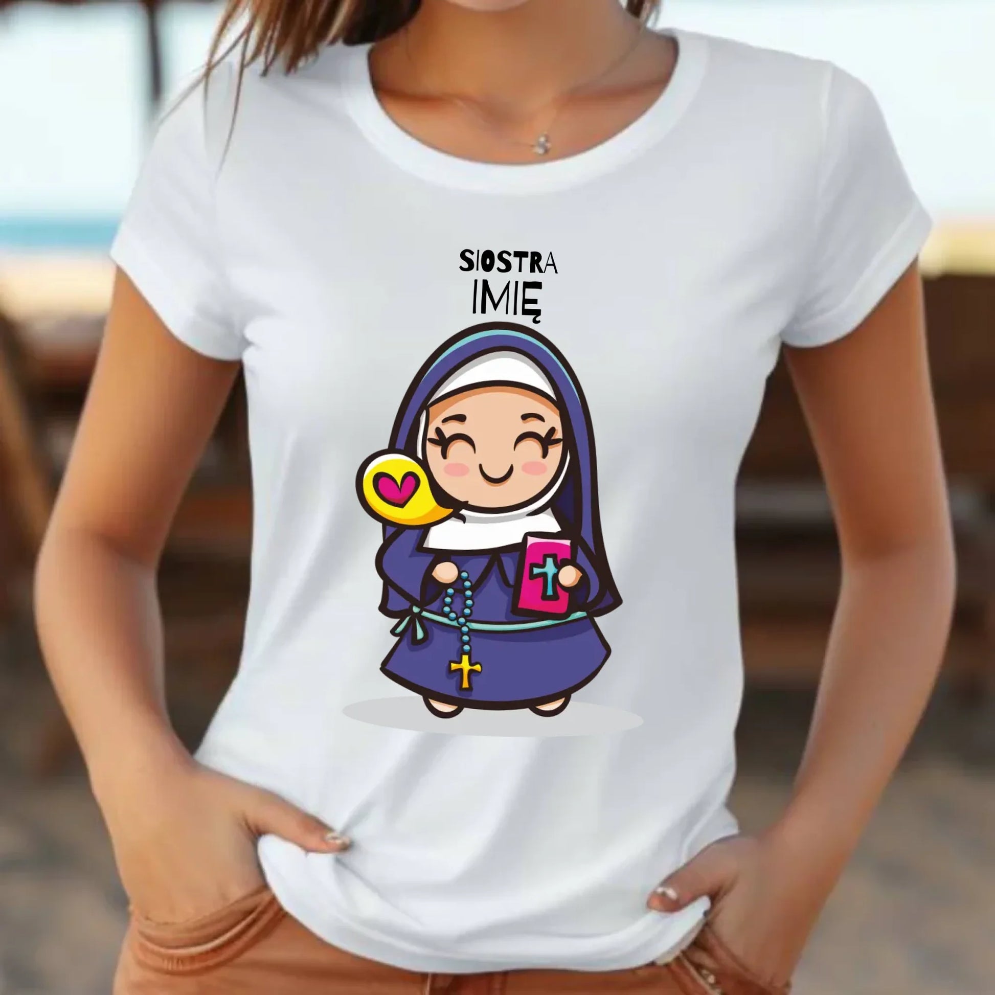 Koszulka damska dla siostry zakonnej - personalizowana N30 - StoryCups.pl