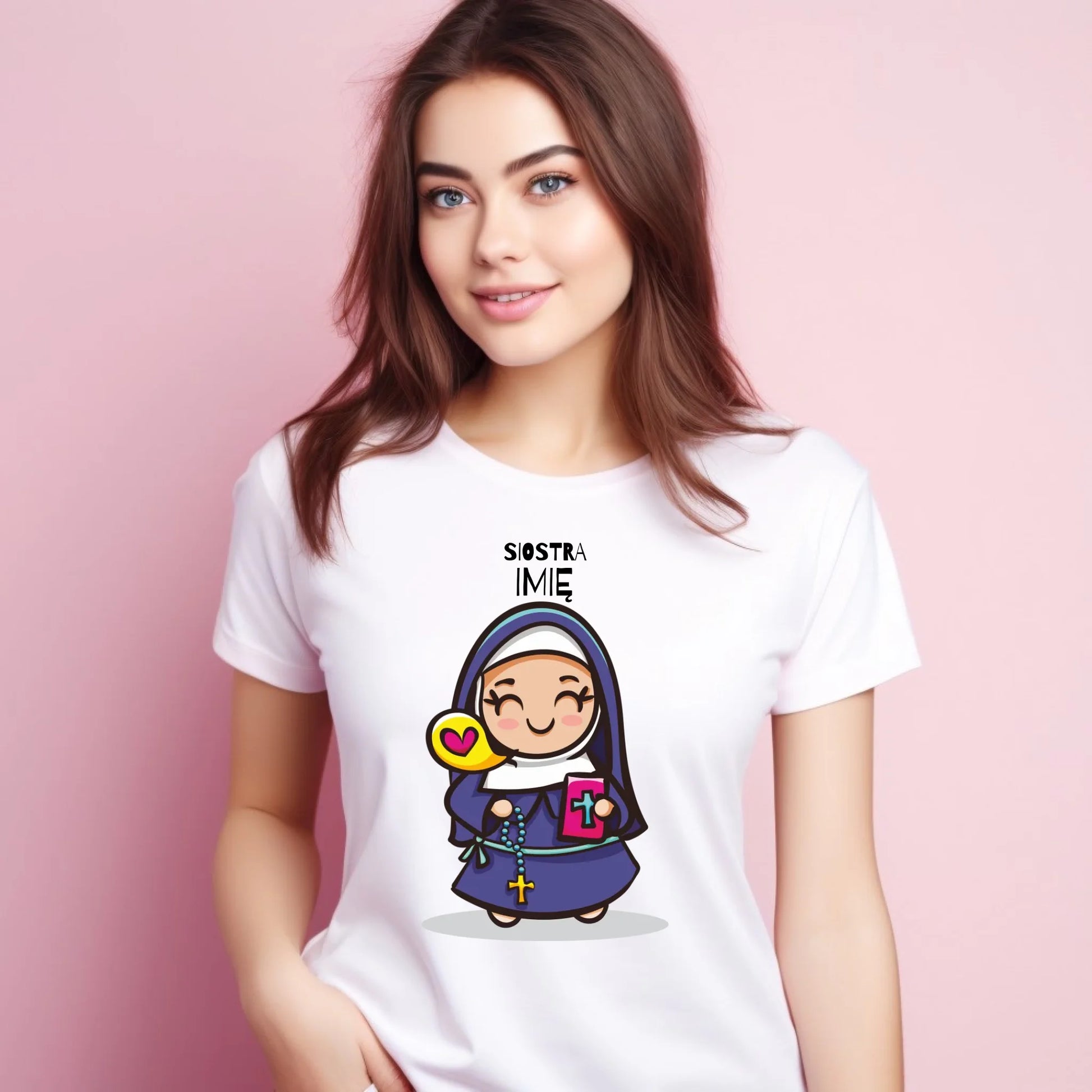 Koszulka damska dla siostry zakonnej - personalizowana N30 - StoryCups.pl