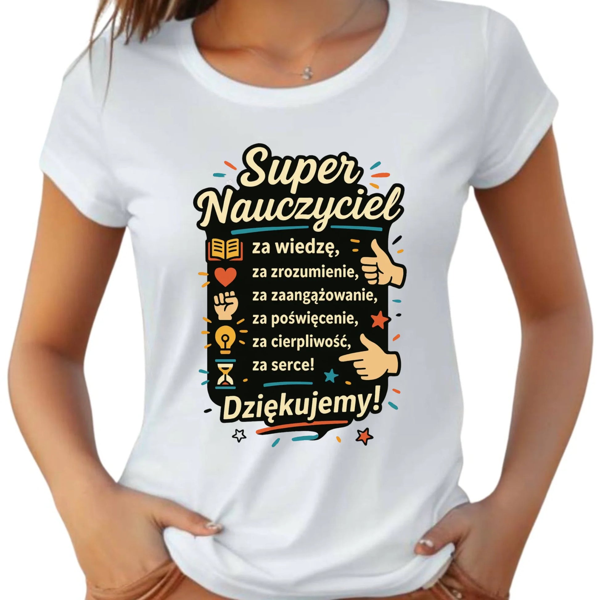 Koszulka damska dla nauczycielki - Podziękowanie od uczniów N32 - StoryCups.pl