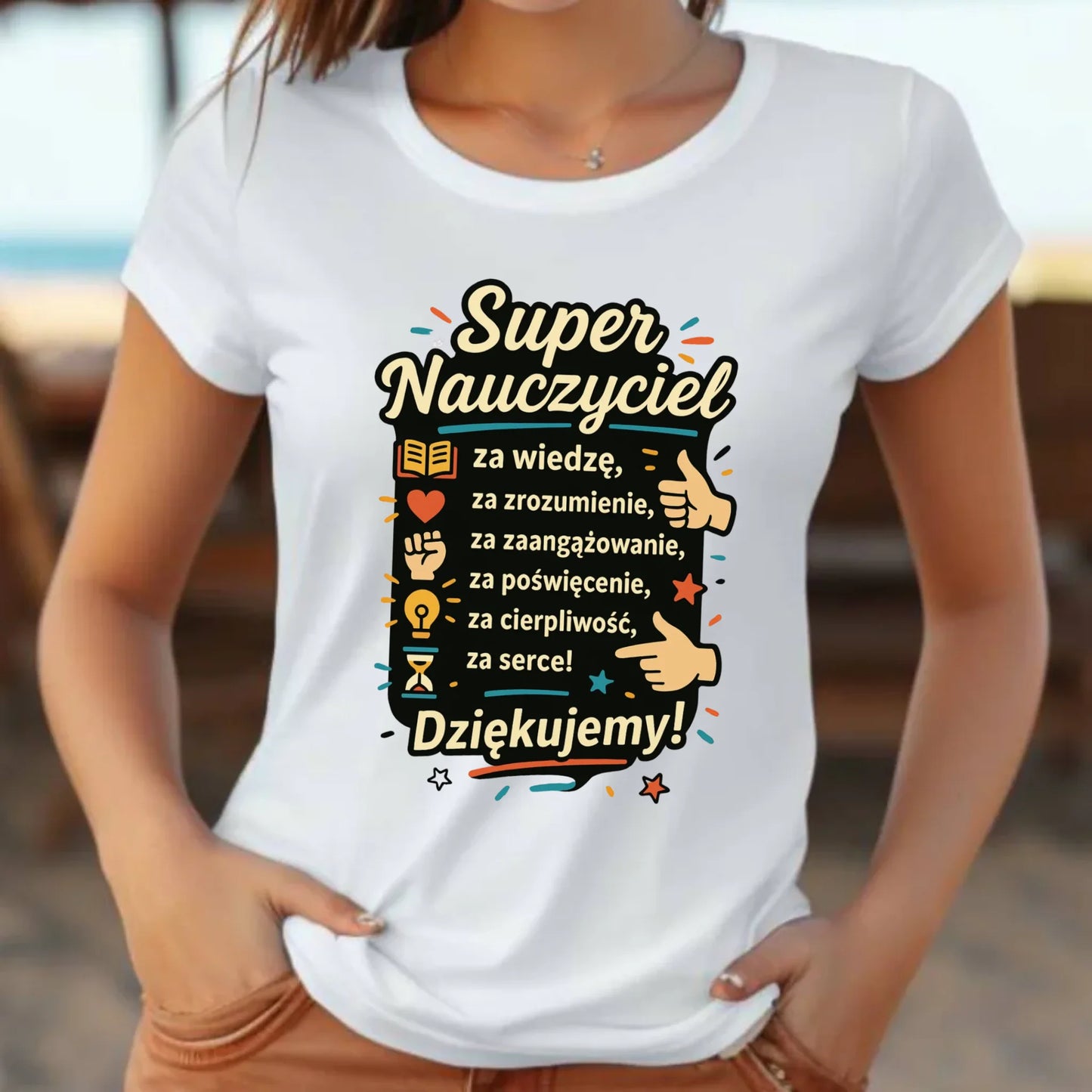 Koszulka damska dla nauczycielki - Podziękowanie od uczniów N32 - StoryCups.pl