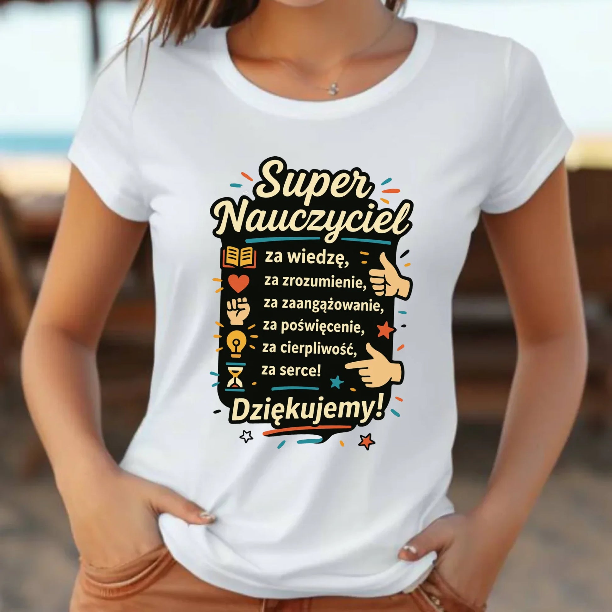 Koszulka damska dla nauczycielki - Podziękowanie od uczniów N32 - StoryCups.pl