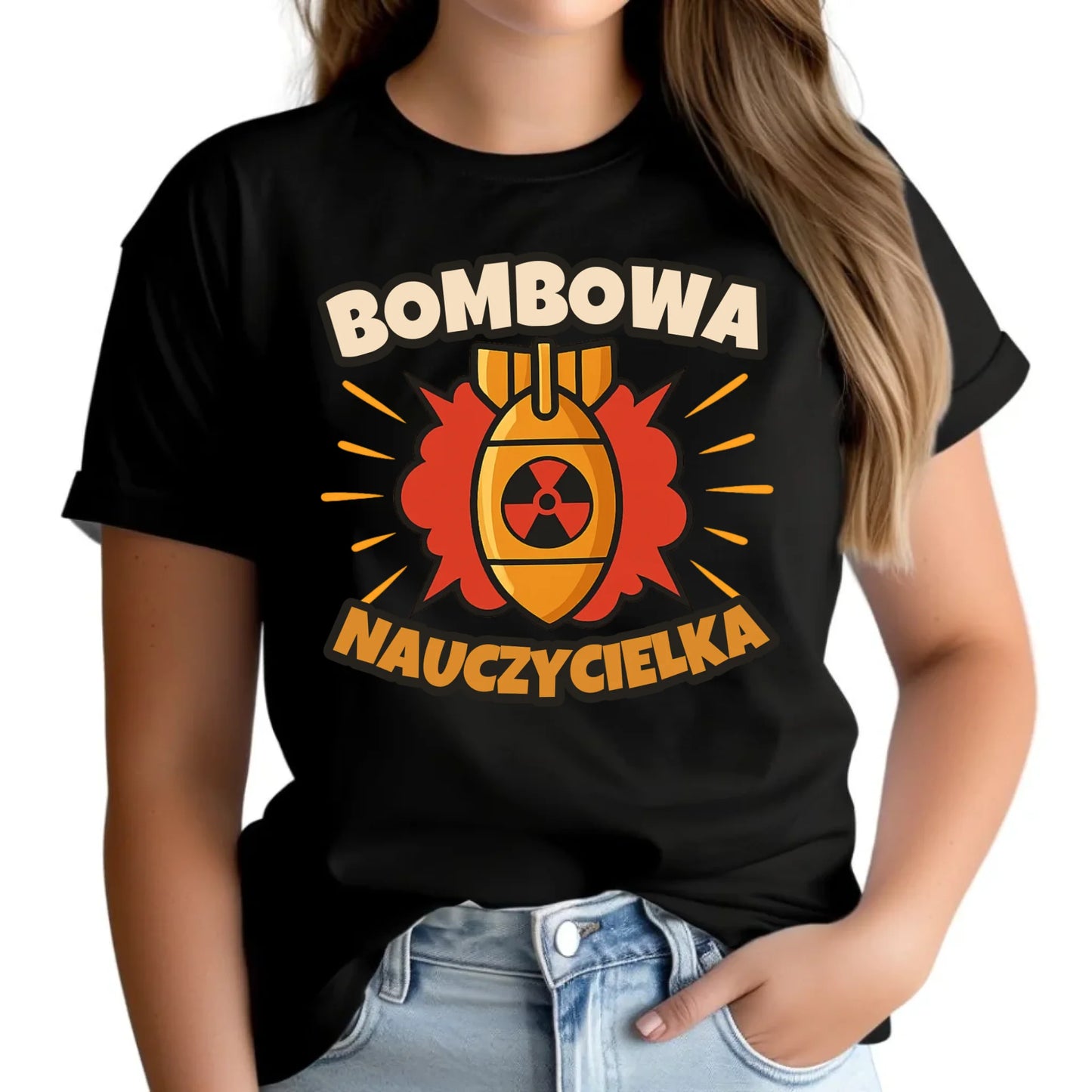 Koszulka damska dla nauczycielki - Bombowa Nauczycielka N34 - StoryCups.pl