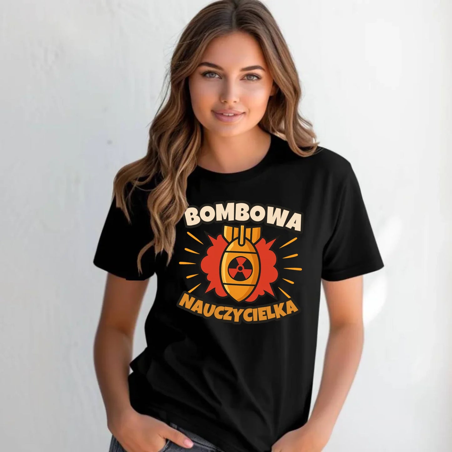 Koszulka damska dla nauczycielki - Bombowa Nauczycielka N34 - StoryCups.pl