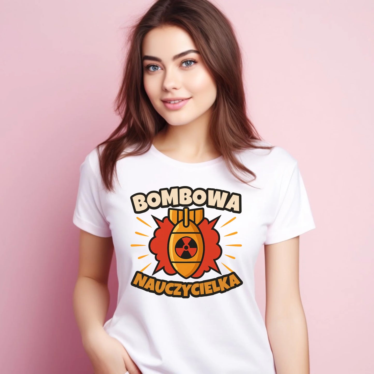Koszulka damska dla nauczycielki - Bombowa Nauczycielka N34 - StoryCups.pl
