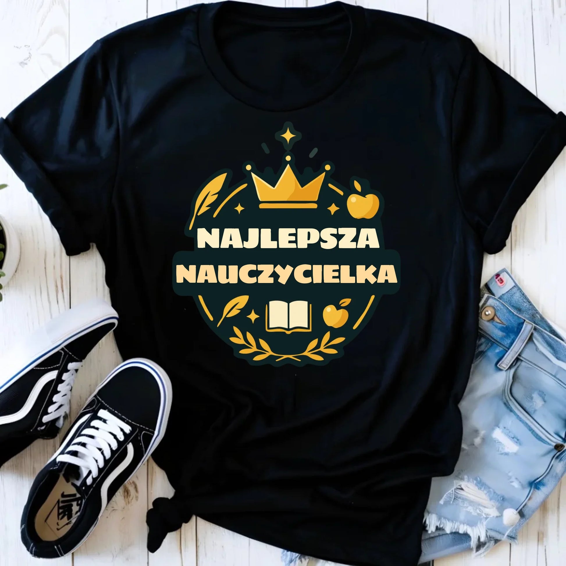 Koszulka damska dla nauczycielki - Najlepsza nauczycielka N38 - StoryCups.pl