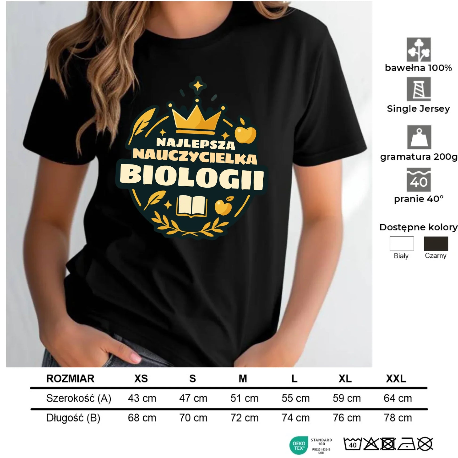 Koszulka damska dla nauczycielki - Najlepsza nauczycielka biologii N39 - StoryCups.pl
