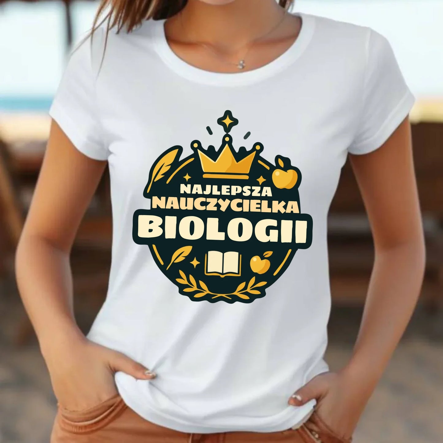 Koszulka damska dla nauczycielki - Najlepsza nauczycielka biologii N39 - StoryCups.pl