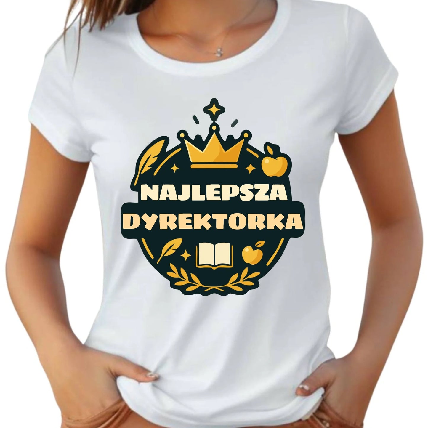 Koszulka damska dla dyrektorki szkoły - Najlepsza Dyrektorka N40 - StoryCups.pl