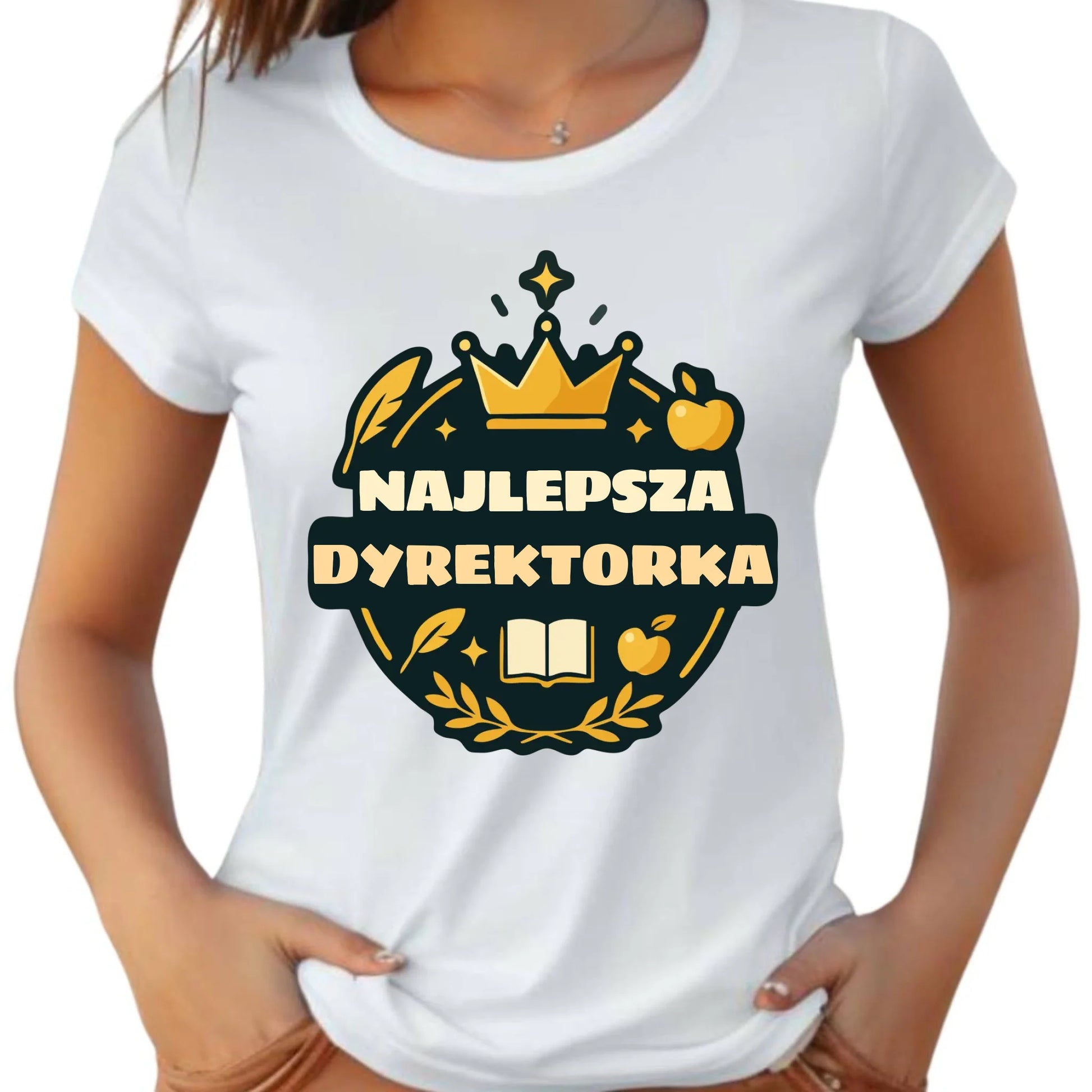 Koszulka damska dla dyrektorki szkoły - Najlepsza Dyrektorka N40 - StoryCups.pl