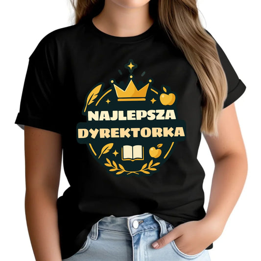 Koszulka damska dla dyrektorki szkoły - Najlepsza Dyrektorka N40 - StoryCups.pl