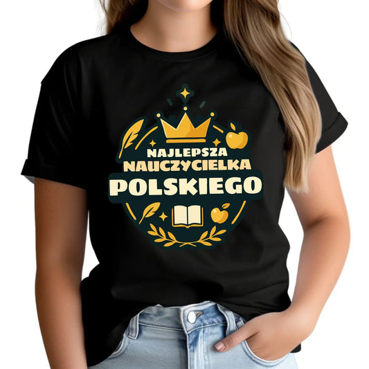 Koszulka dla nauczycielki - Najlepsza nauczycielka języka polskiego N41 - StoryCups.pl