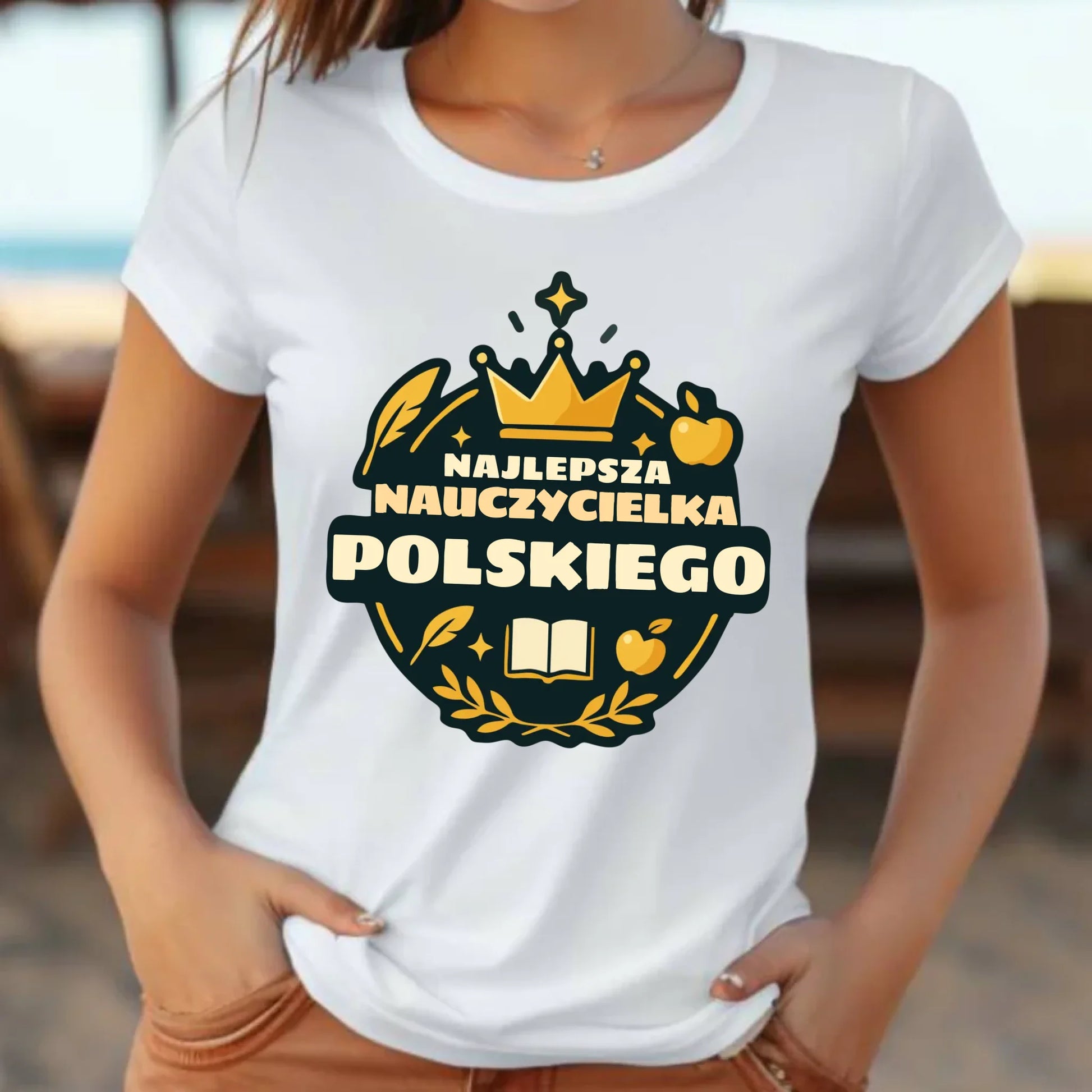 Koszulka dla nauczycielki - Najlepsza nauczycielka języka polskiego N41 - StoryCups.pl