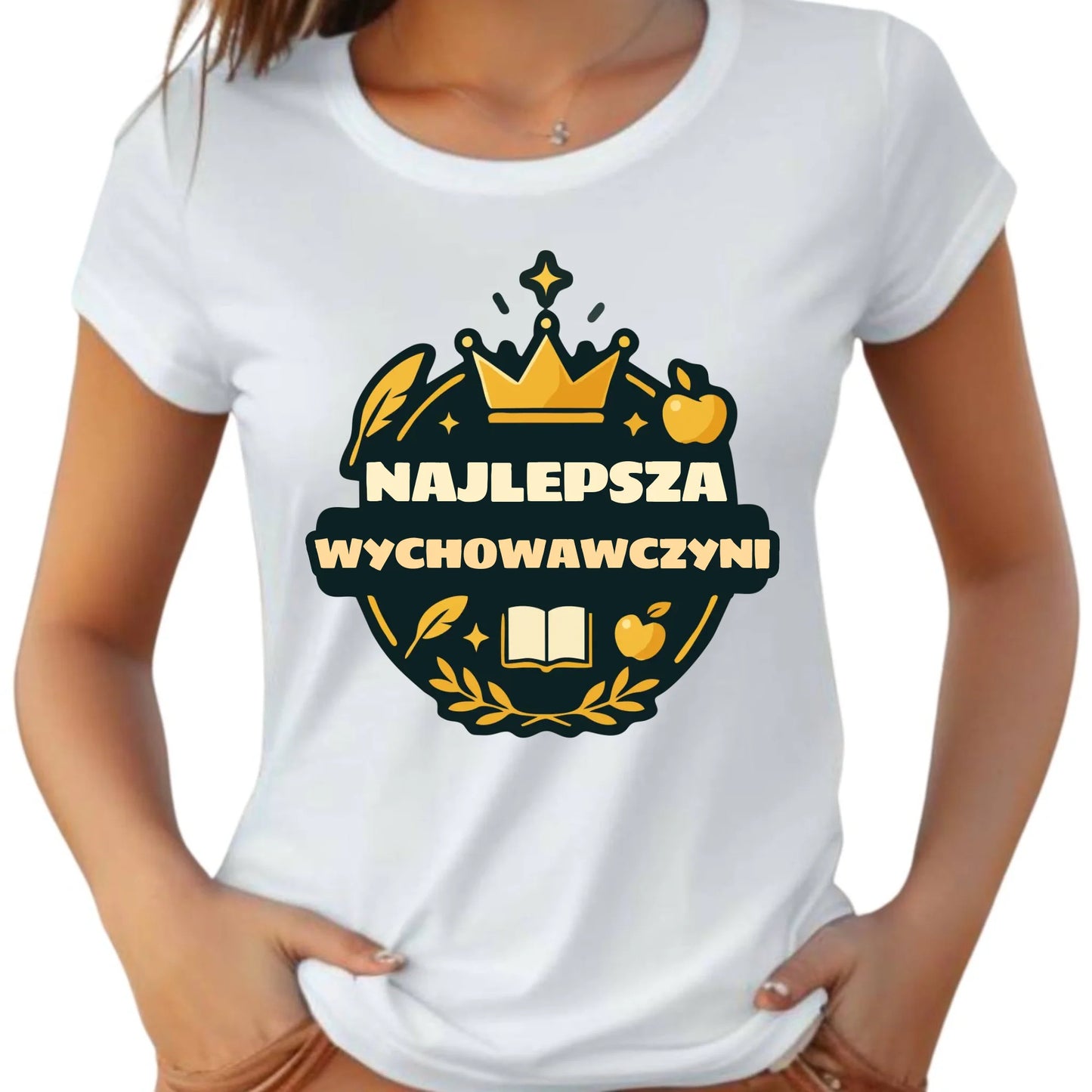 Koszulka damska dla nauczycielki - Najlepsza wychowawczyni N43 - StoryCups.pl