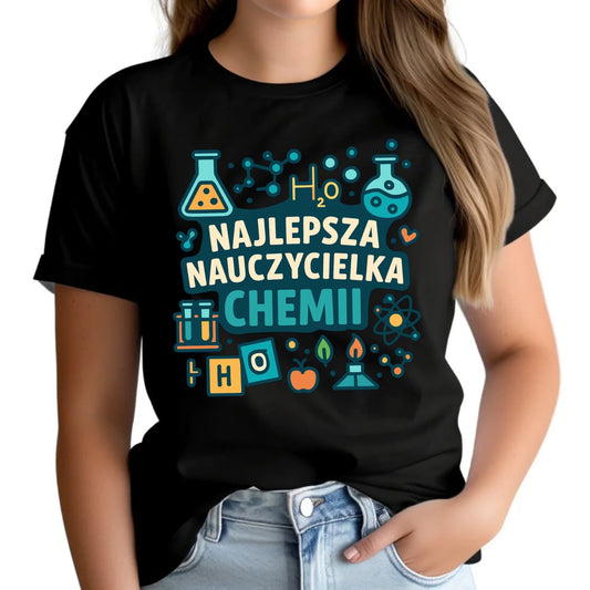 Koszulka damska dla nauczycielki - Najlepsza nauczycielka chemii N44 - StoryCups.pl