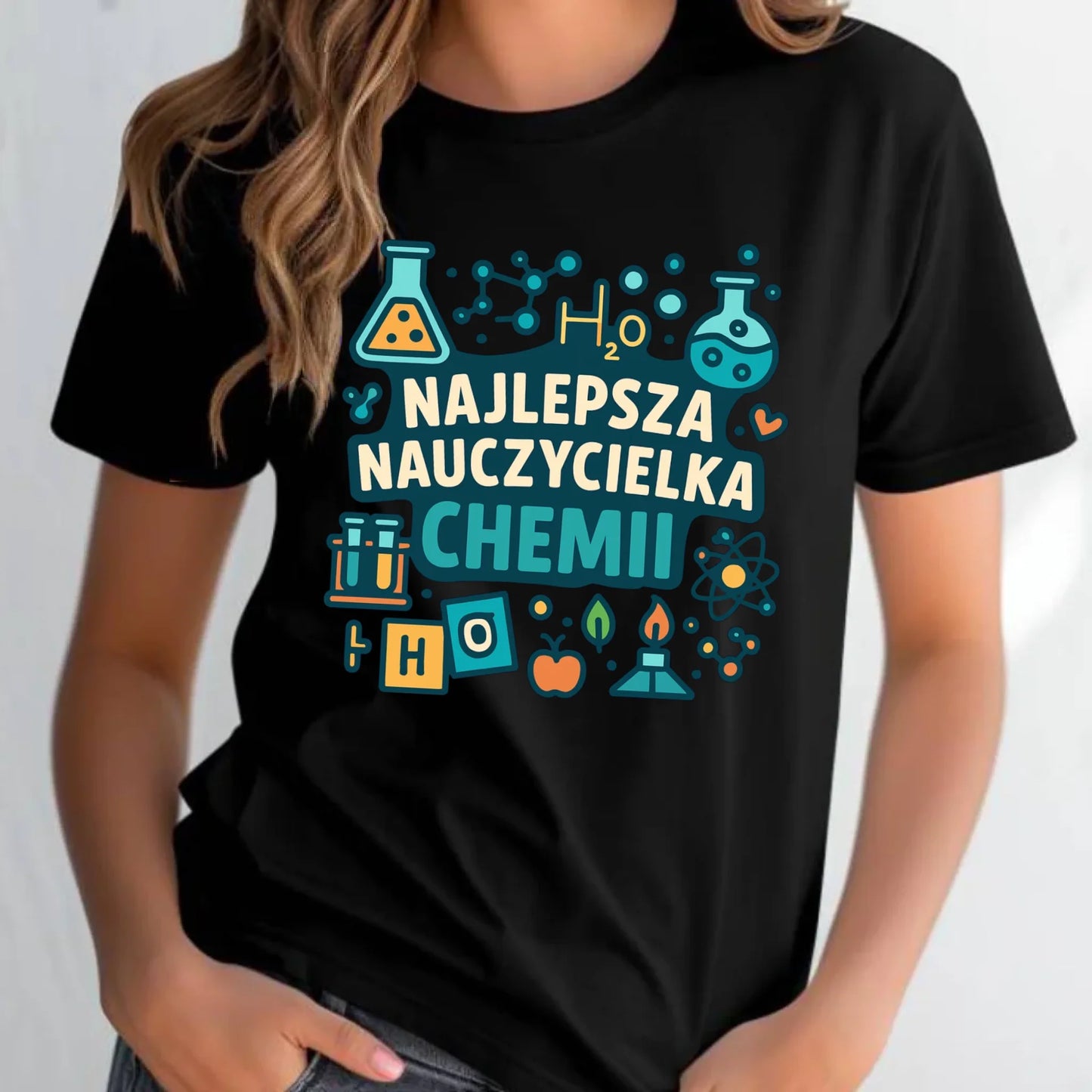 Koszulka damska dla nauczycielki - Najlepsza nauczycielka chemii N44 - StoryCups.pl