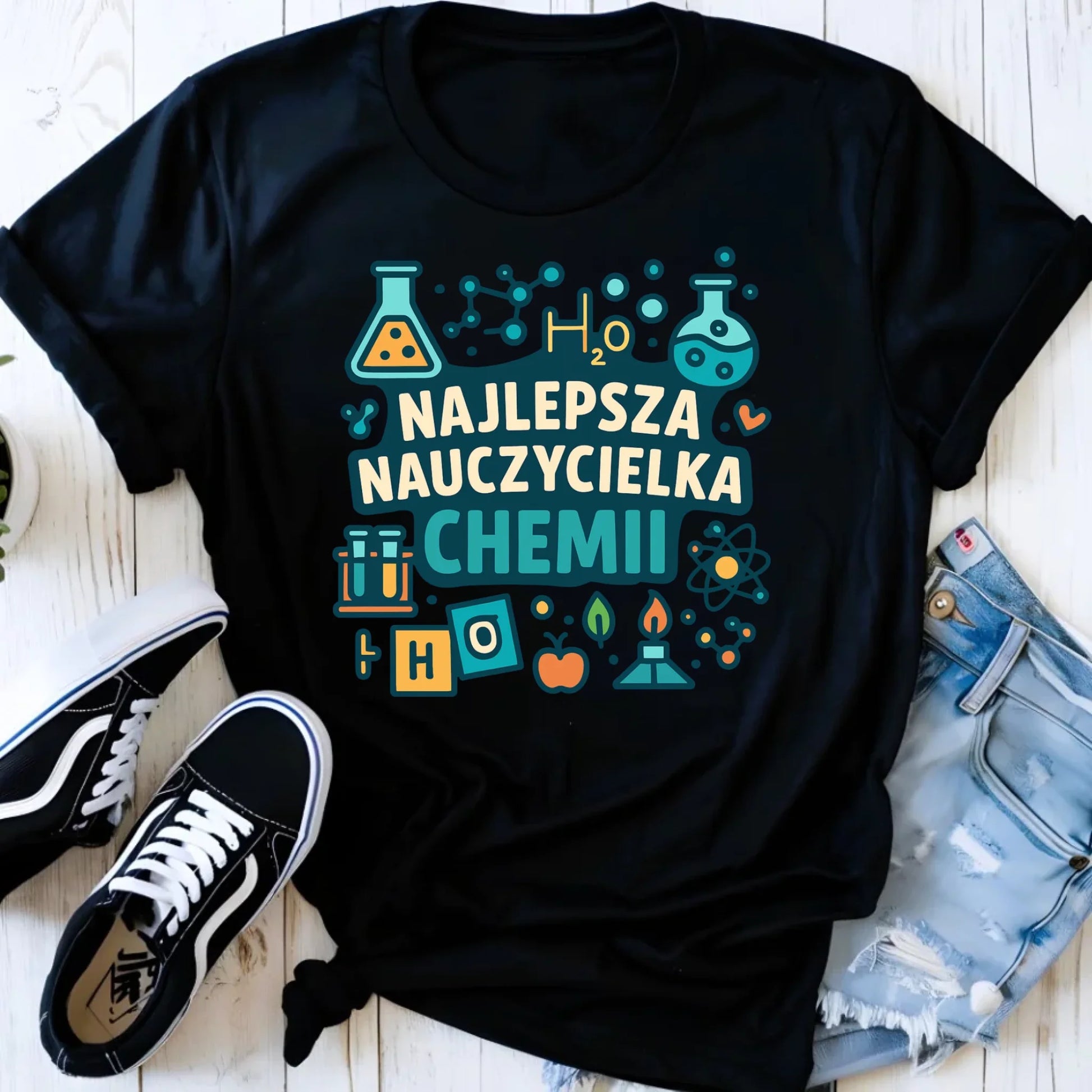 Koszulka damska dla nauczycielki - Najlepsza nauczycielka chemii N44 - StoryCups.pl