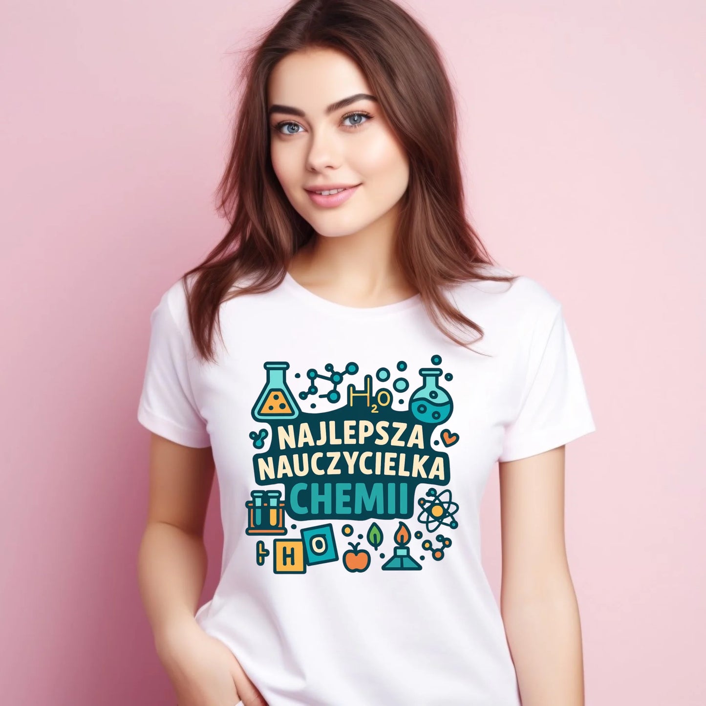 Koszulka damska dla nauczycielki - Najlepsza nauczycielka chemii N44 - StoryCups.pl