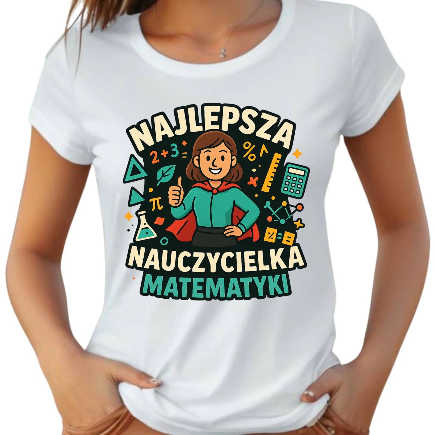 Koszulka damska dla nauczycielki - Najlepsza nauczycielka matematyki N46 - StoryCups.pl