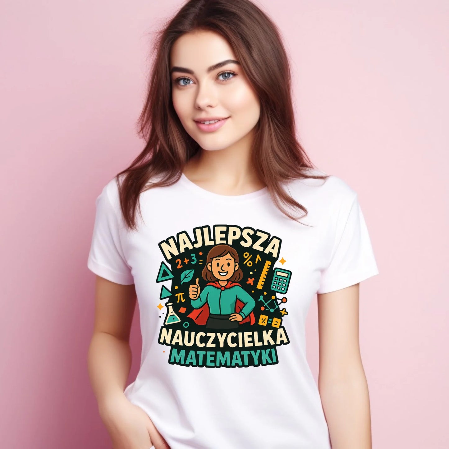 Koszulka damska dla nauczycielki - Najlepsza nauczycielka matematyki N46 - StoryCups.pl