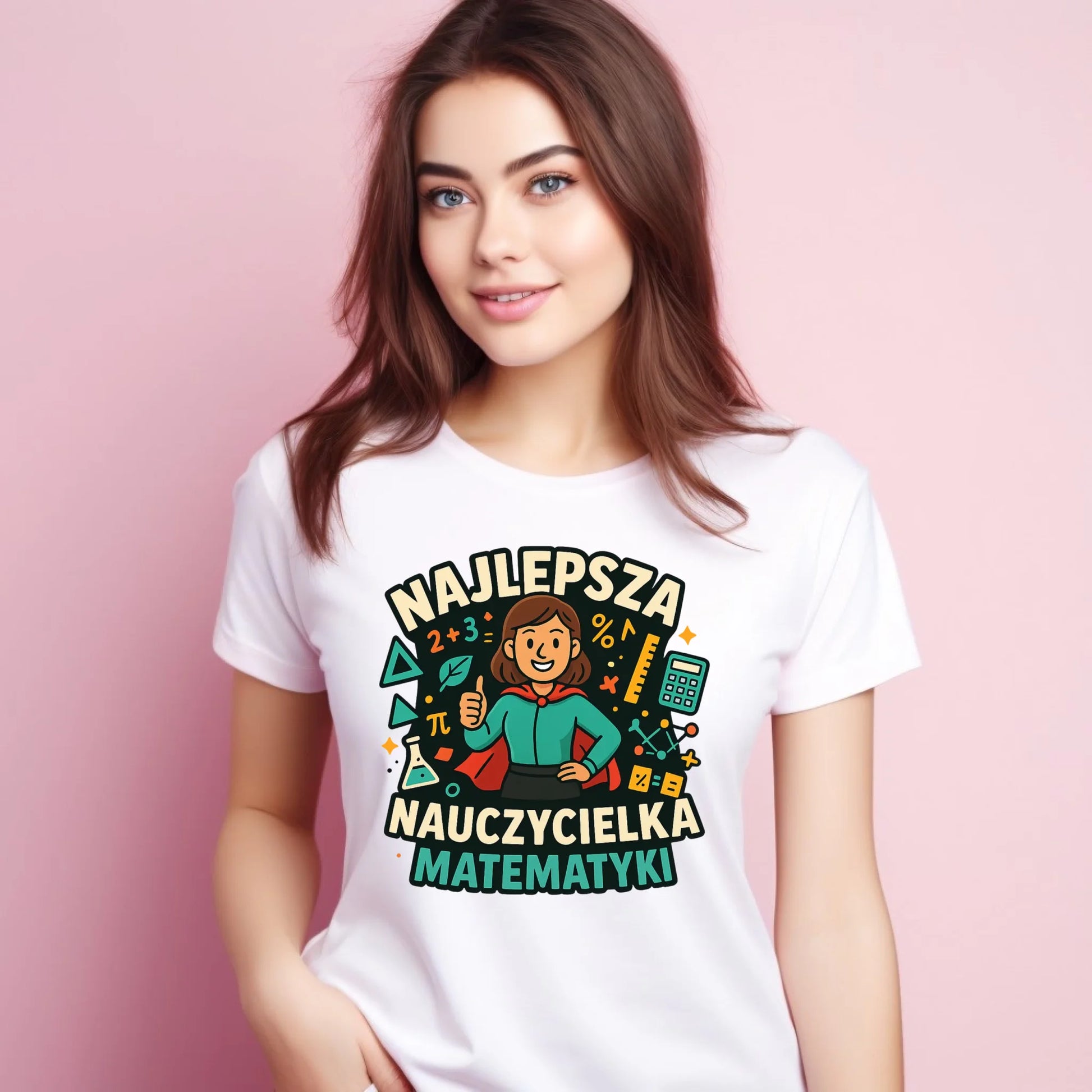 Koszulka damska dla nauczycielki - Najlepsza nauczycielka matematyki N46 - StoryCups.pl