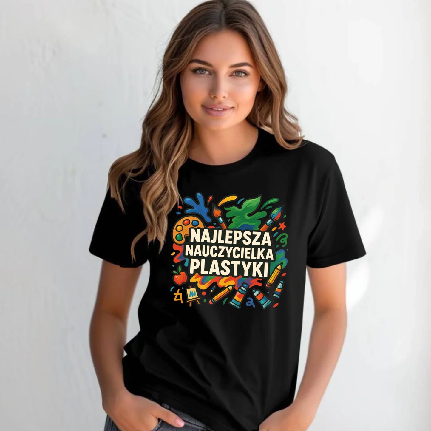 Koszulka damska dla nauczycielki - Najlepsza nauczycielka plastyki N49 - StoryCups.pl