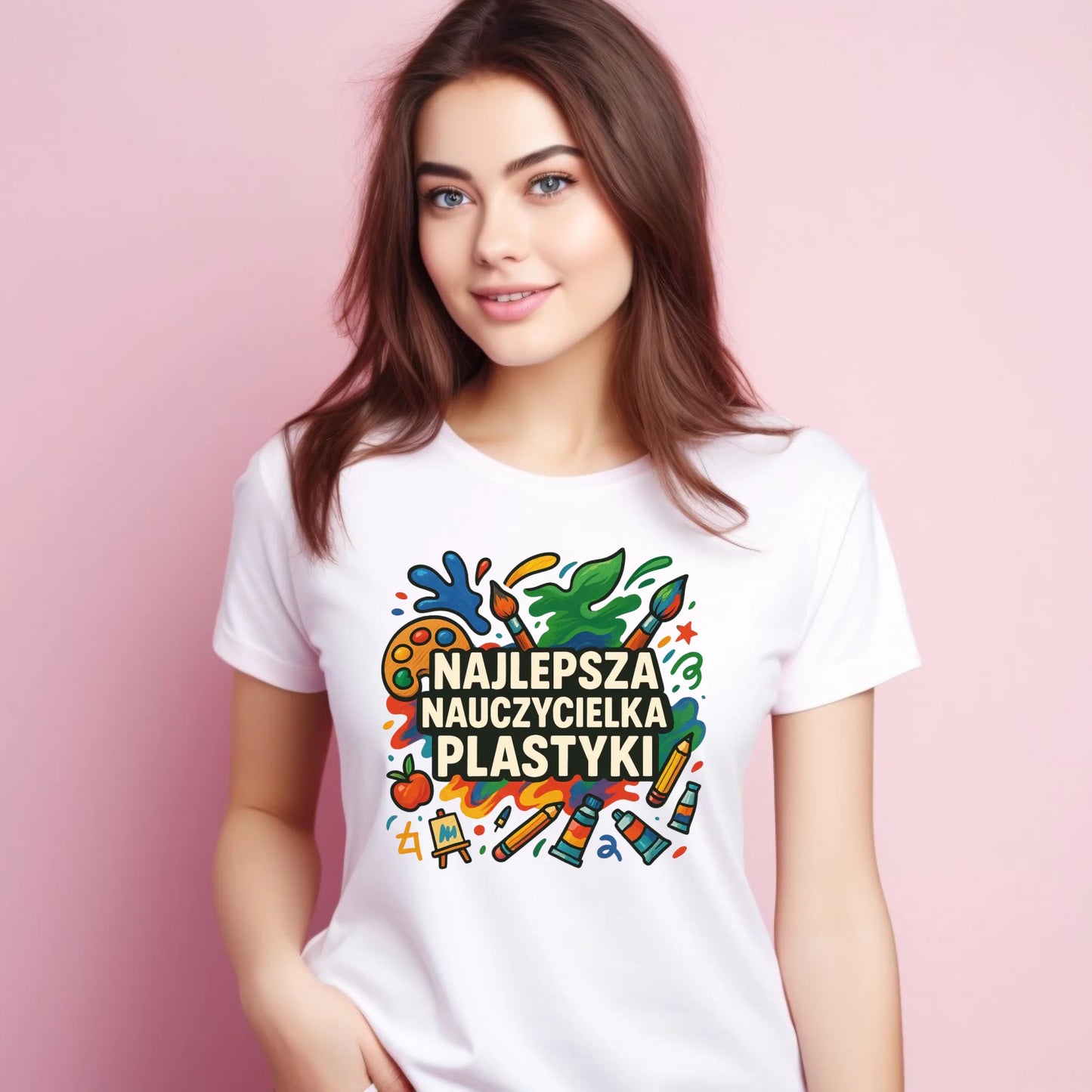 Koszulka damska dla nauczycielki - Najlepsza nauczycielka plastyki N49 - StoryCups.pl