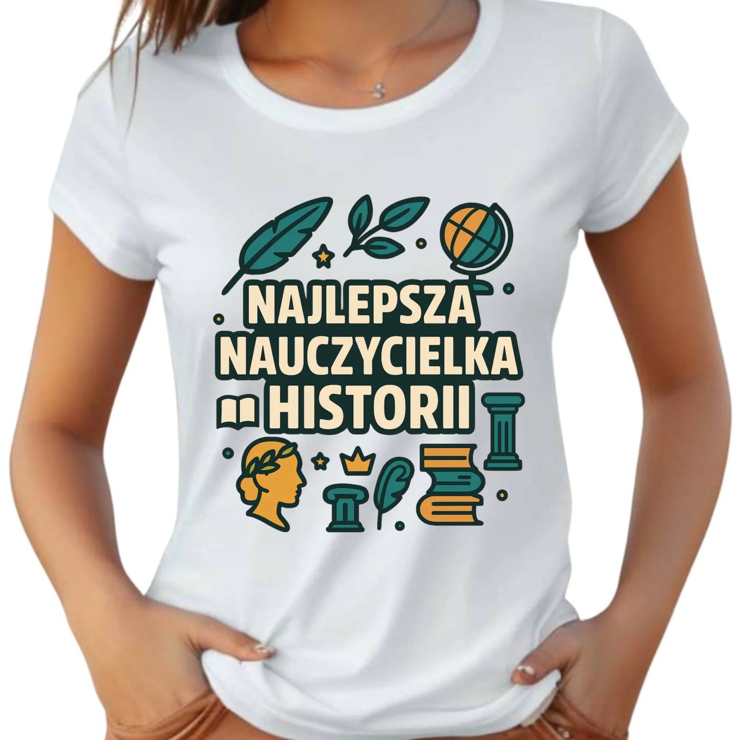 Koszulka damska dla nauczycielki - Najlepsza nauczycielka historii N57 - StoryCups.pl