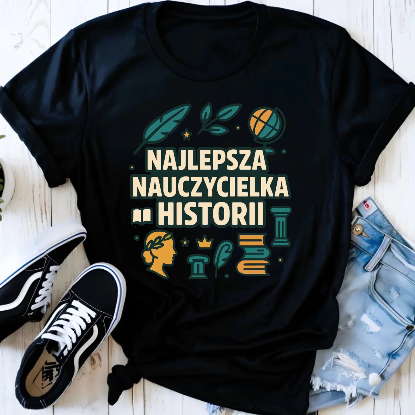 Koszulka damska dla nauczycielki - Najlepsza nauczycielka historii N57 - StoryCups.pl