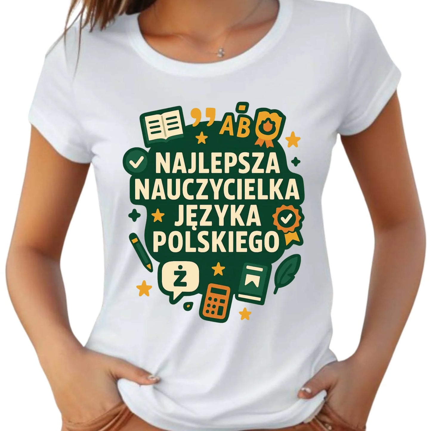 Koszulka damska dla nauczycielki - Najlepsza nauczycielka języka polskiego N75 - StoryCups.pl